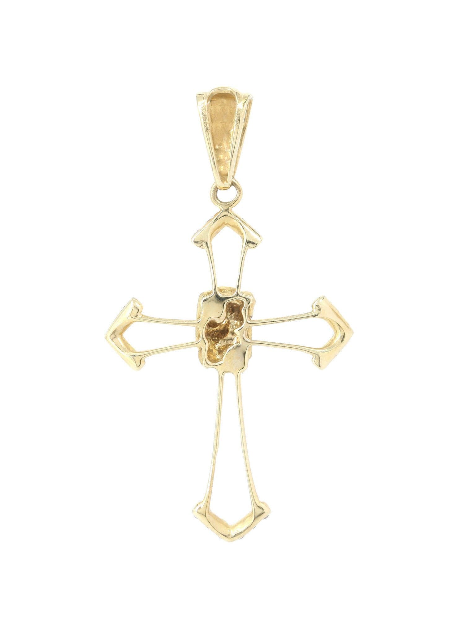 0.2 Carat Diamond Cross Pendant Necklace - 1.54 Grams 14K Gold Religious Jewelry for Women & Men - Perfect for Baptism, First Communion, Confirmation & Everyday Wear