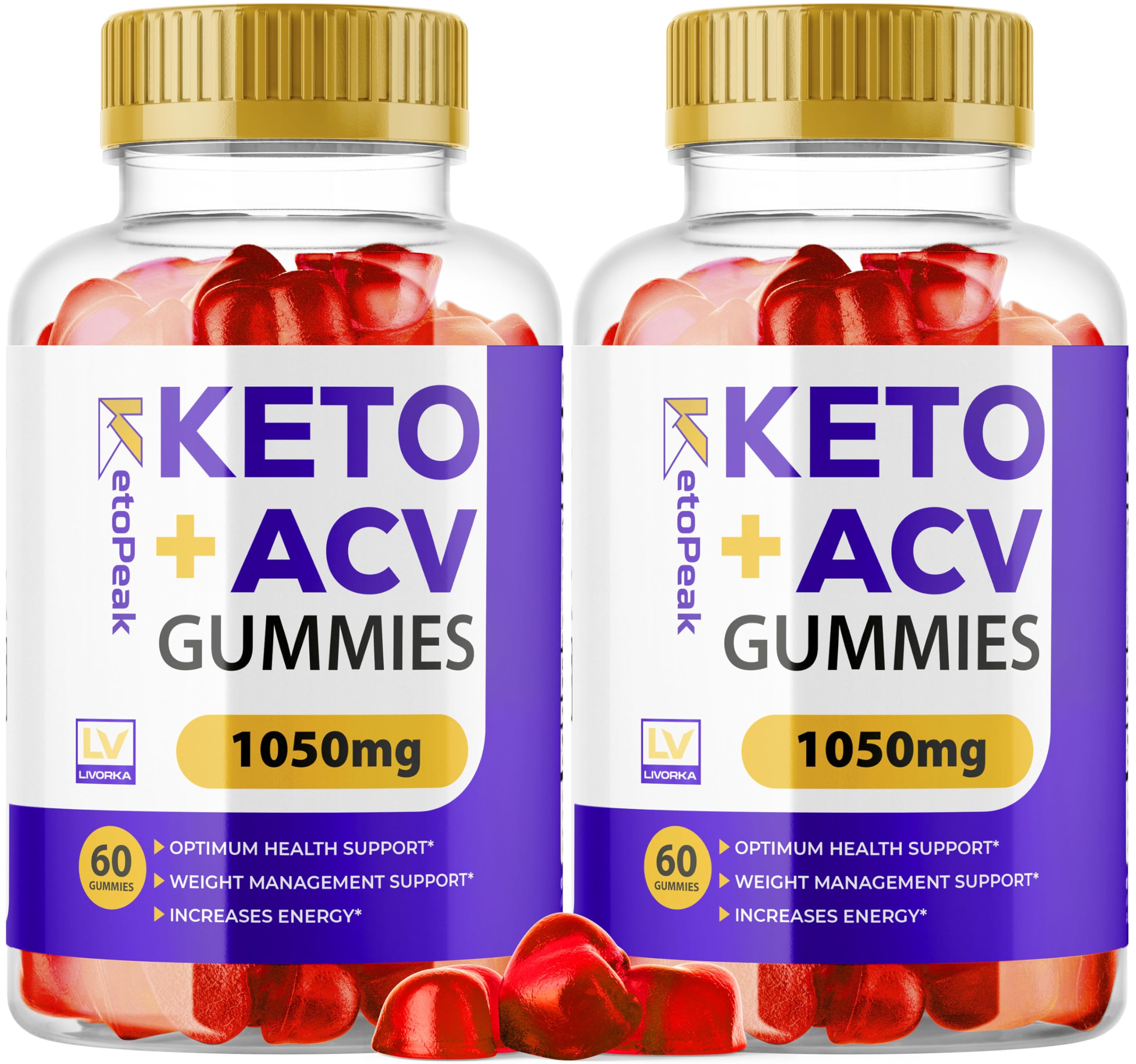 2 Pack Keto Peak ACV Gummies - 120 Count (60 Day Supply) | Apple Cider Vinegar Keto Supplement for Weight Loss & Energy Boost | Supports Ketosis & Digestion | Perfect for On-the-Go Keto Dieters & Busy Lifestyles