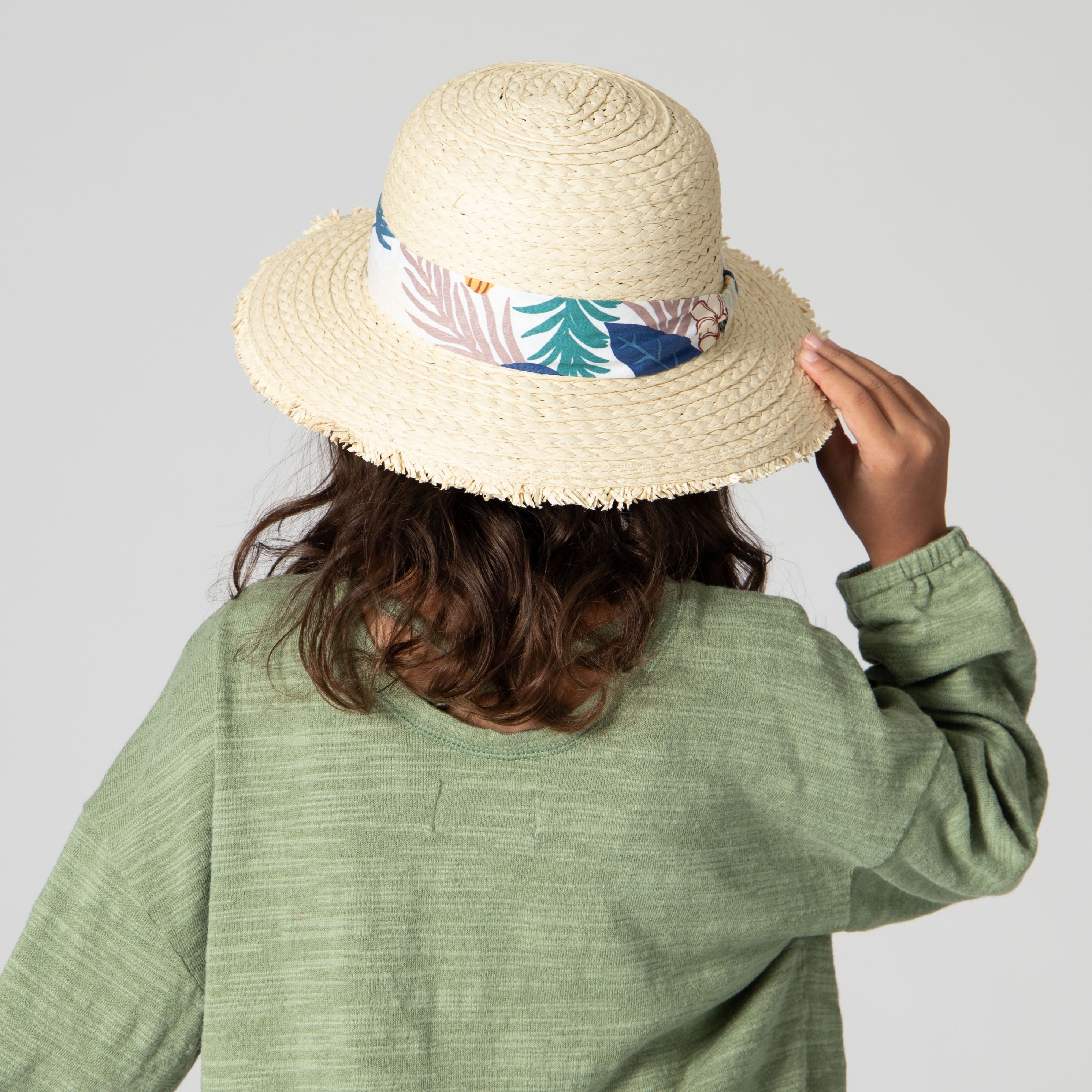 5-7 Year Old Kids' Paper Braid Floppy Sun Hat - UV Protection Wide Brim Beach Hat for Boys & Girls - Perfect for Outdoor Play, Beach Trips, and Summer Vacation