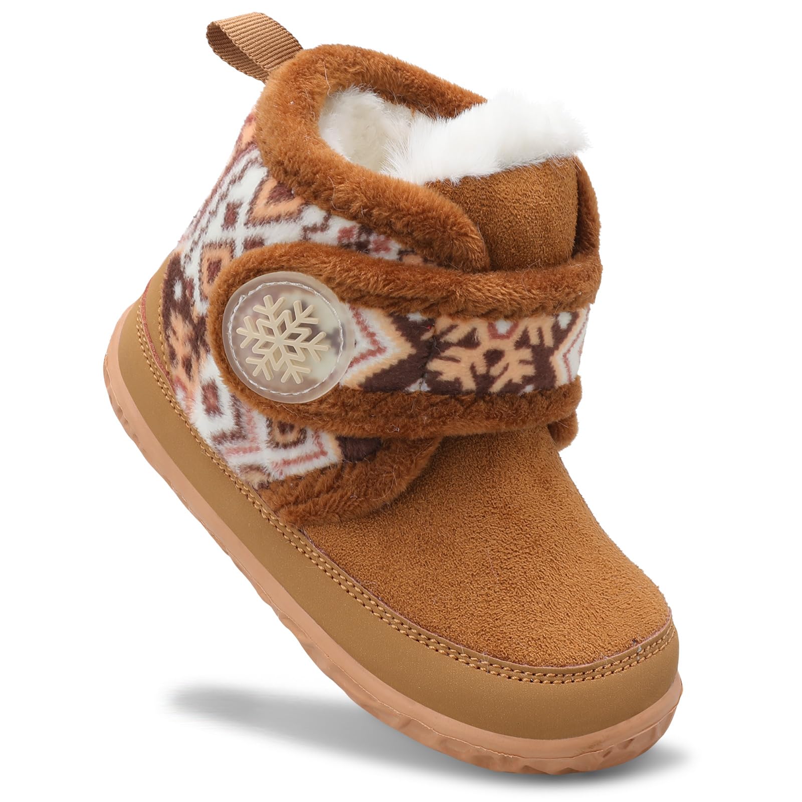 Toddler Slippers for Boys & Girls - Fuzzy Hard Sole Winter House Shoes for Cozy Indoor Walking
