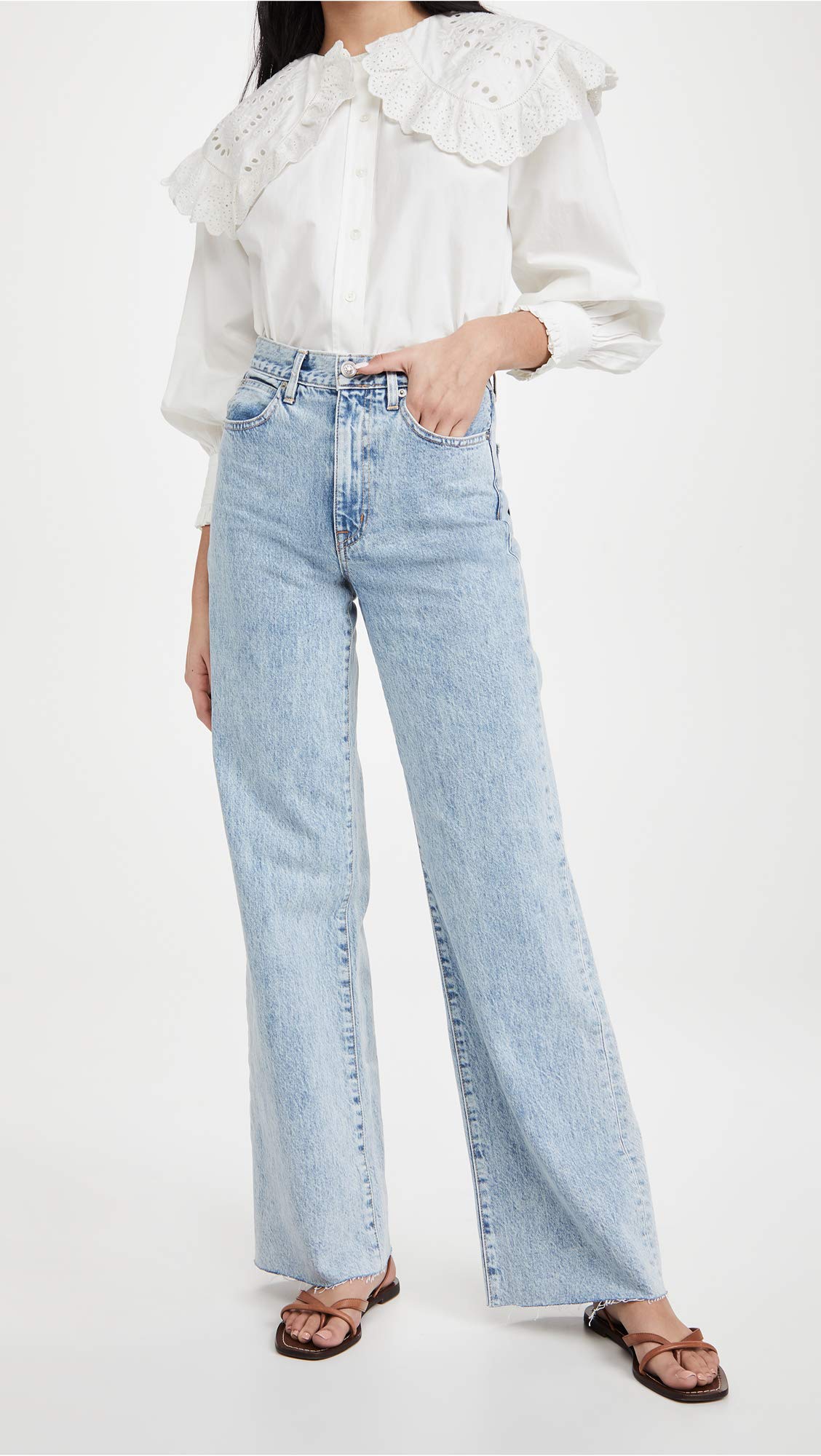 Women's Grace High Rise Wide Leg Jeans - Comfortable Stretch Denim Pants for Casual Wear & Office Outfits | Trendy Plus Size & Petite Options