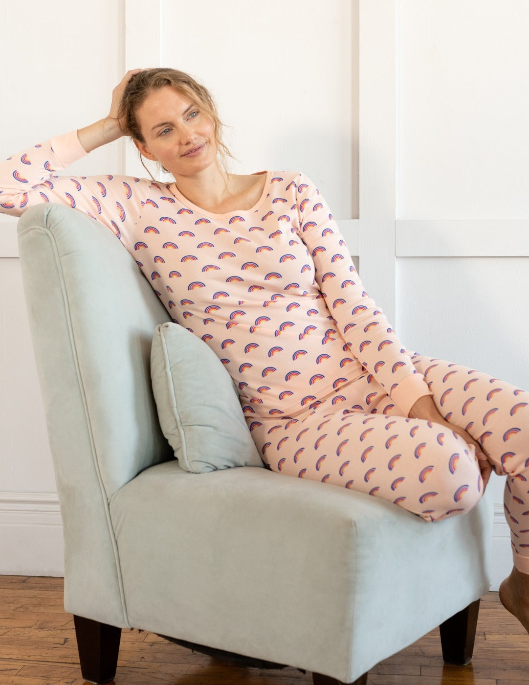 Vintage Rainbow Pajamas for Women - Soft Cotton Sleepwear Set - Perfect for Lounge, Sleepovers & Cozy Nights at Home