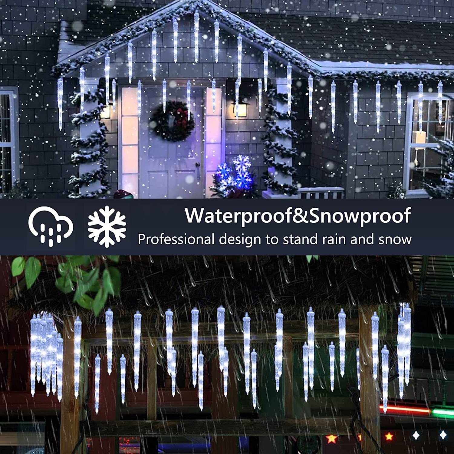30LED Solar Icicle Lights - 20ft Twinkling Crystal Ice Cone String Lights with 8 Modes, Waterproof for Indoor & Outdoor Christmas Decorations - Perfect for Holiday, Wedding, Garden, and Patio Lighting