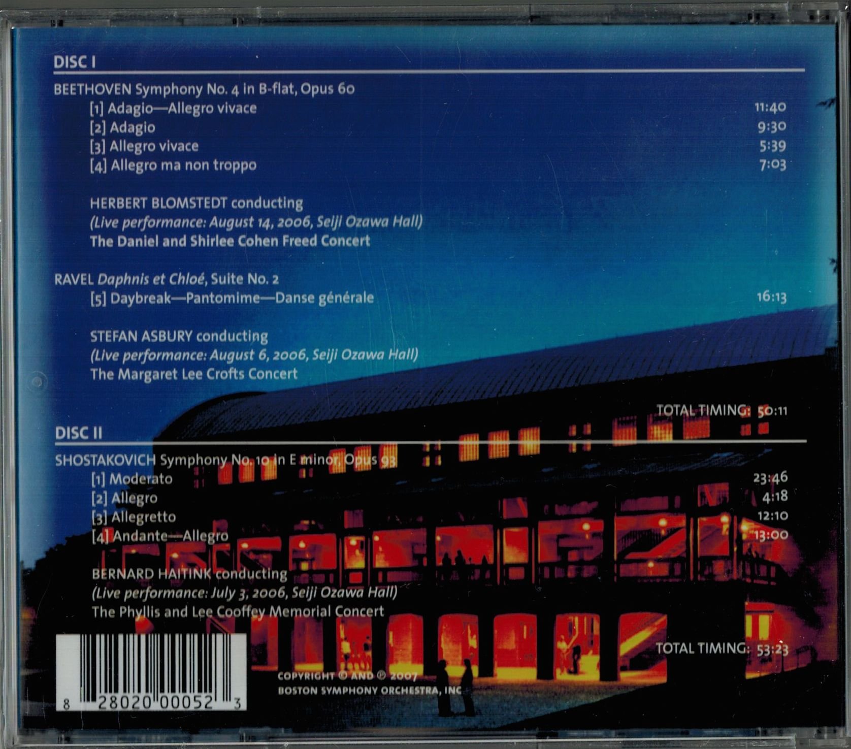Tanglewood Music Center Orchestra: 2006 Live Performances & Recordings | Classical Music Concerts for Relaxation & Study