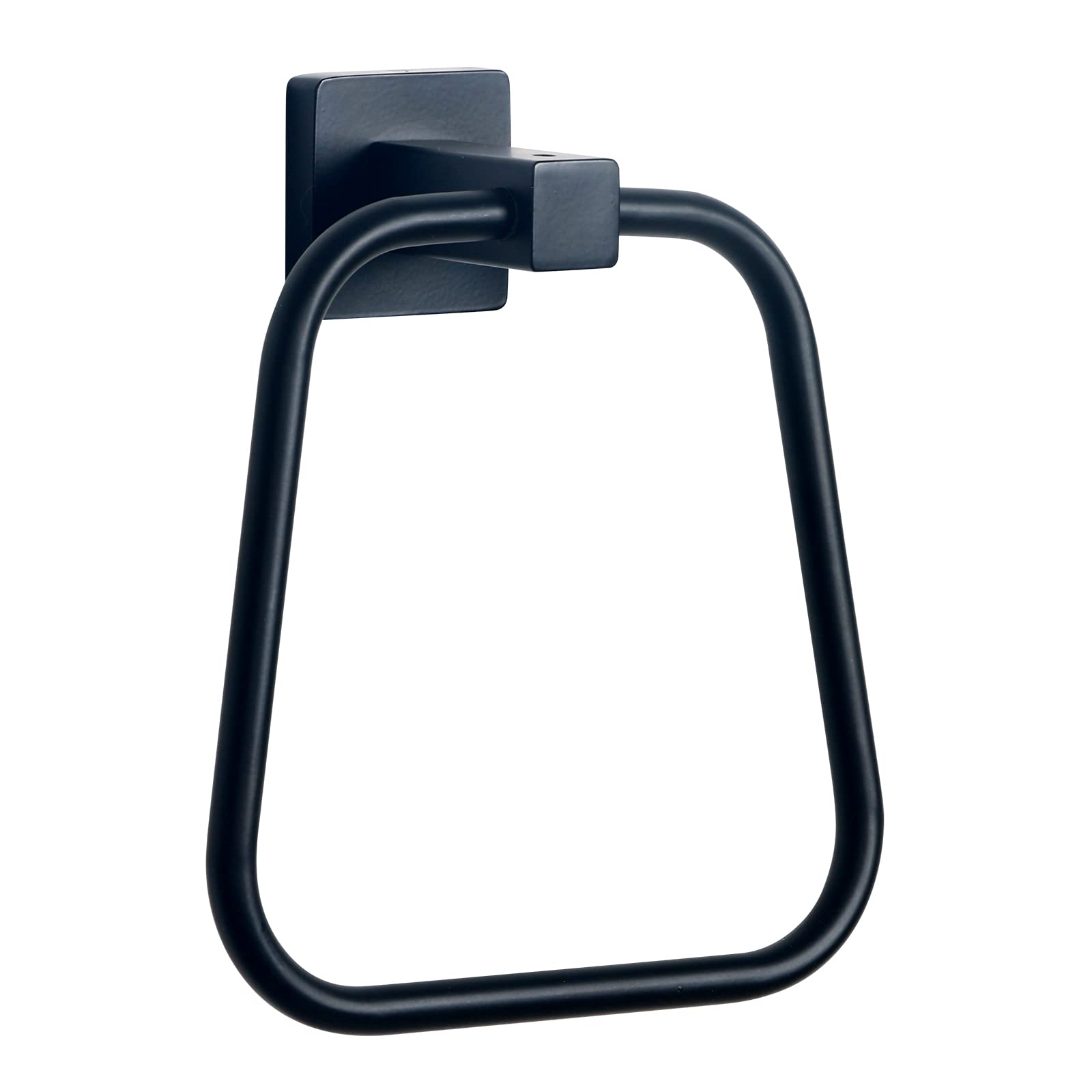 HouseAid Stainless Steel Trapezoid Towel Holder - Wall Mounted Bathroom Towel Ring for Hand & Face Towels - Modern Matte Black Finish - Perfect for Bathrooms, Kitchens & Guest Rooms