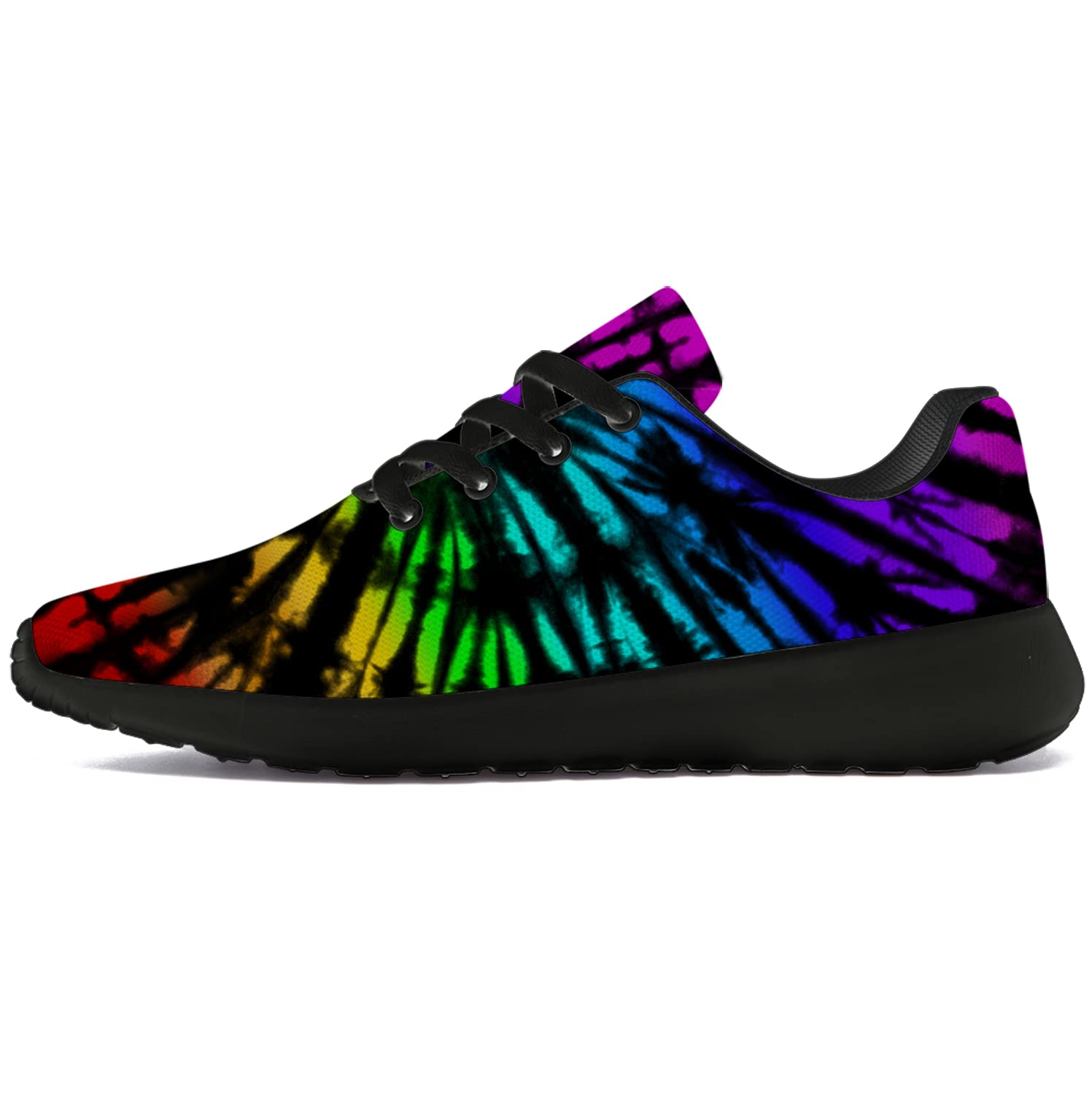 **Rainbow Tie-Dye LGBTQ Running Shoes for Women & Men - Comfortable Walking & Tennis Sneakers - Size 8 Men/9.5 Women - Perfect for Pride, Gym, Workouts & Casual Wear**