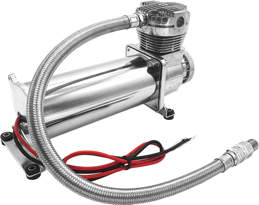 Vixen Air Suspension Kit for Trucks & Cars - 200psi Compressor with 4 Gallon Tank - Air Ride System for Leveling, Towing & Boat Lifts - Onboard Train Horn Compatible - Fits SUVs & Semis (VXX3805H/4840C) - Perfect for Heavy Load Hauling, Off-Road Adventures & Custom Vehicle Lowering