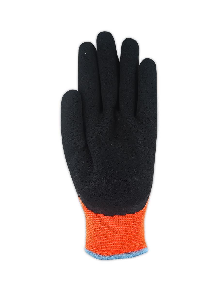 **MAGID Waterproof Thermal Work Gloves with Enhanced Grip – A4 Cut Resistant, Sandy Nitrile Coated (Nitrix) – Size 11/XXL, High Visibility 15-Gauge Hyperon Shell (HV550W) – 12 Pairs – Ideal for Construction, Warehousing & Outdoor Winter Work**