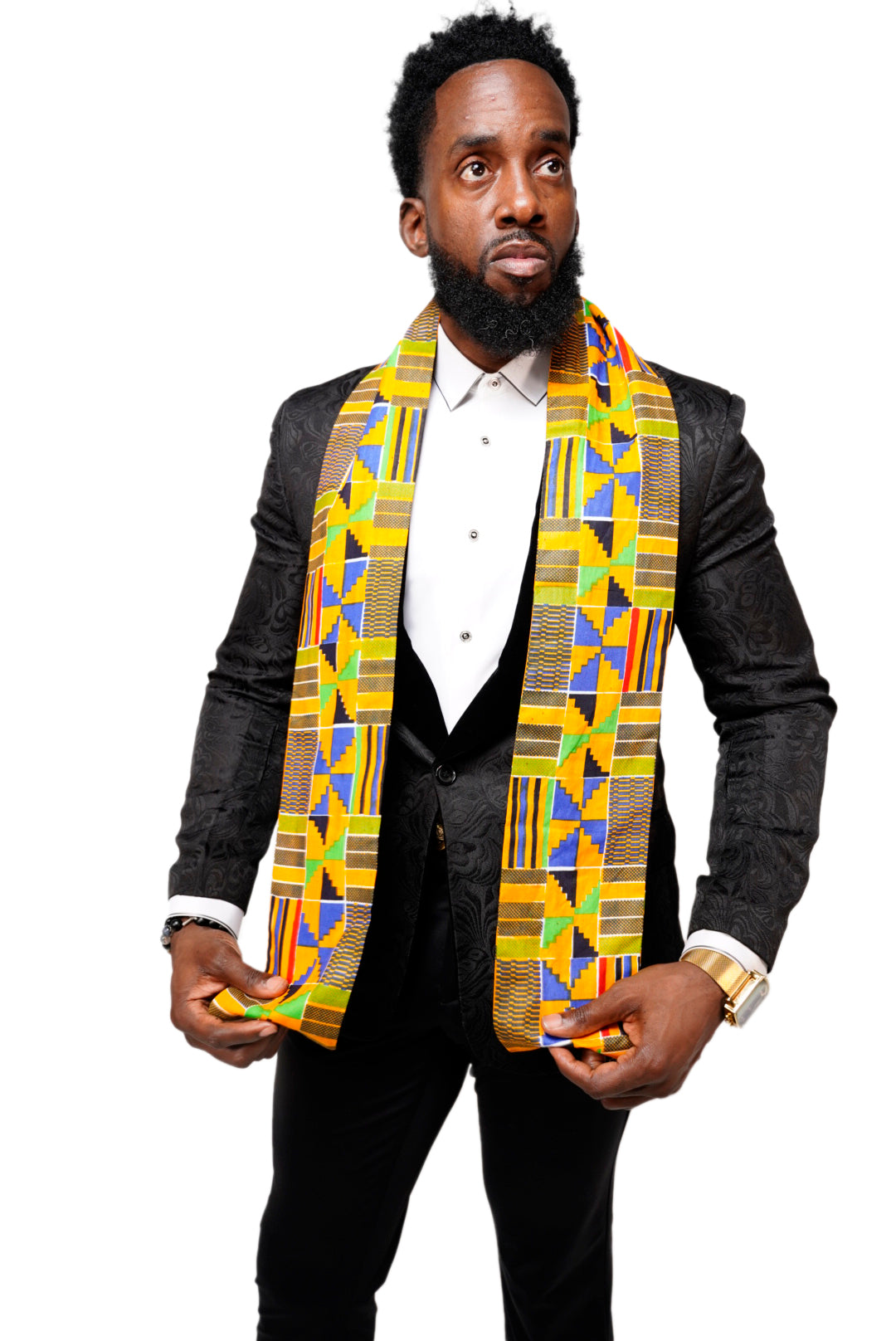 Authentic African Kente Print Stole & Sash - Dupise Akannipa DP4075S - Perfect for Weddings, Cultural Events & Fashion Accessories