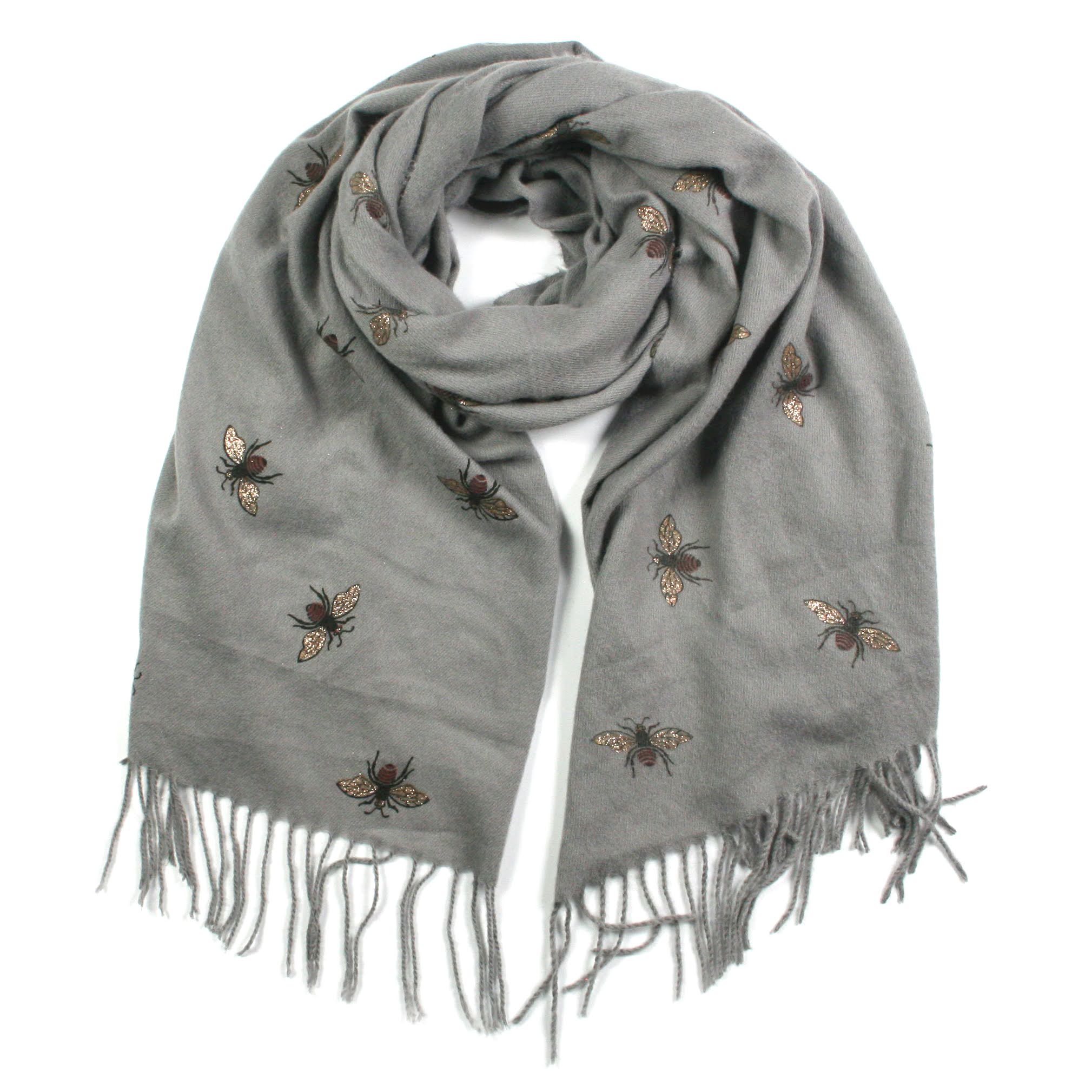 Remo Glitter Bee Pashmina Style Scarf - Elegant Sparkling Shawl for Women, Perfect for Parties, Weddings & Evening Events