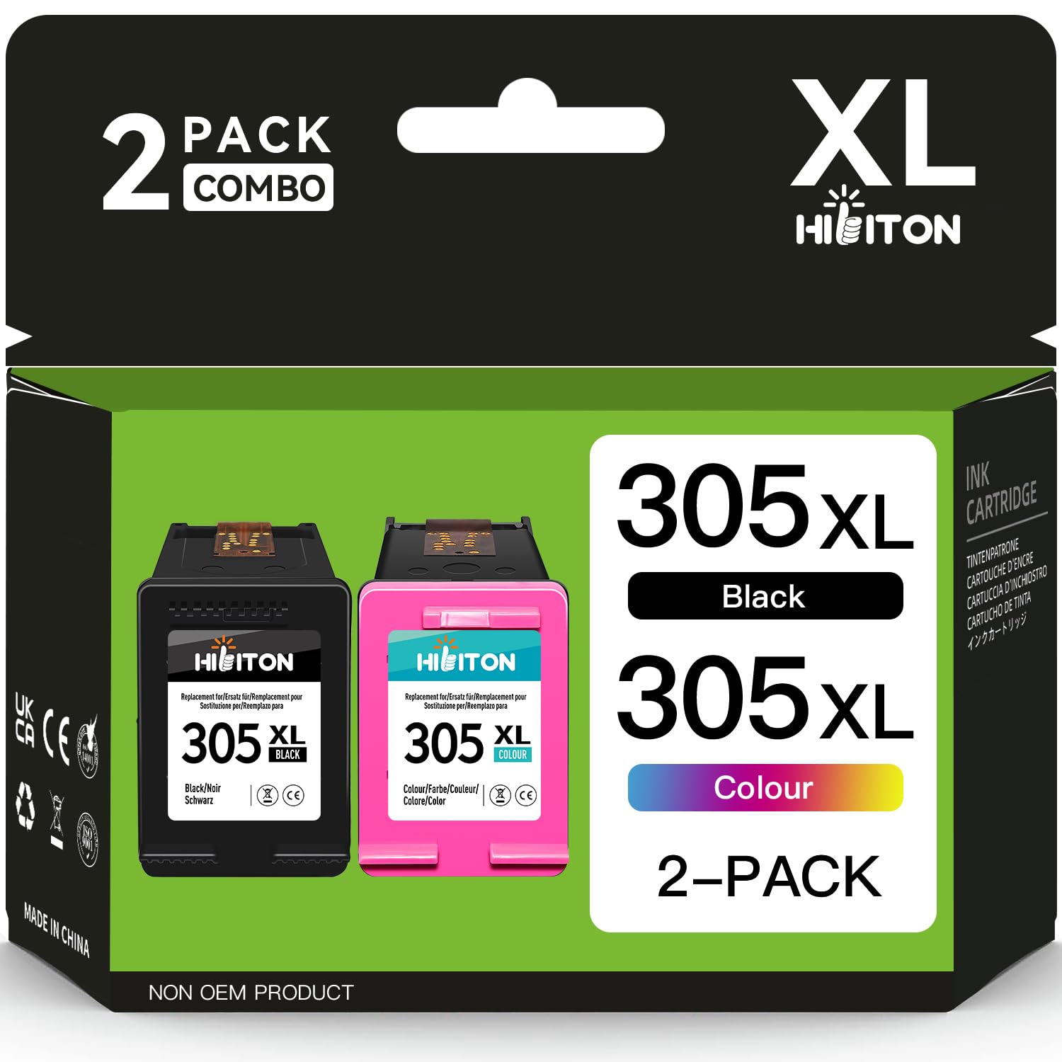 HP 305XL Black & Color Ink Cartridges - High Yield Replacement for HP DeskJet 2700/2710/2720e/2722e/4110e, Deskjet Plus 4100/4130e, Envy 6000/6010e/6020e/6030e, Envy Pro 6400/6420 - Perfect for Home Office Printing & School Projects