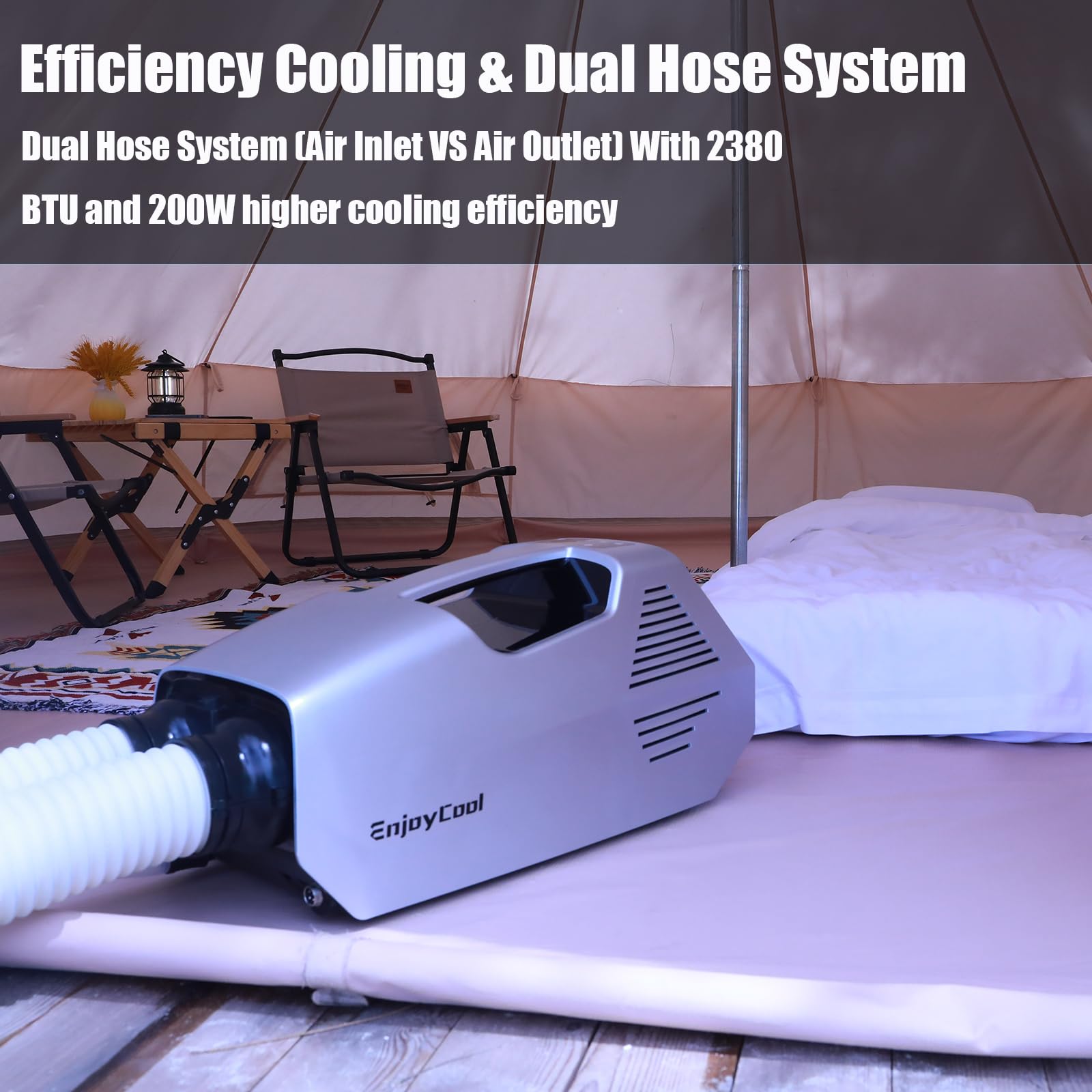 Portable Air Conditioner 2380 BTU - Compact & Energy Efficient AC Unit with Fast Cooling, Fan & Sleep Modes - Perfect for Small Rooms, Bedrooms, Offices & Workspaces - Ideal for RV, Van Life, Camping Tents, Outdoor Adventures & Road Trips - Summer Heat Relief for Travel, Home Use, and Hot Weather Comfort (Blue) - Stay Cool in Dorms, Garages, and Tiny Homes