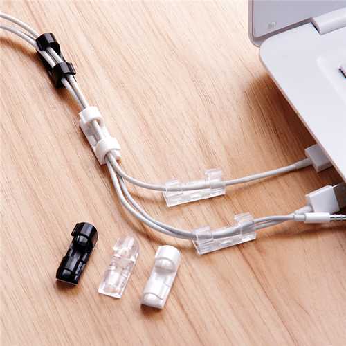 Bakeey 20-Pack Small Cable Clips - Wire Organizer for Home & Office - Perfect for TV, Computer, and Desk Cable Management