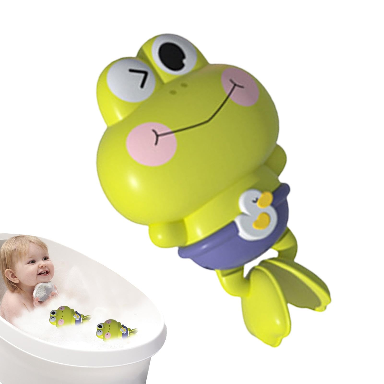 Wind Up Frog Bath Toys - Cute Cartoon Swimming Pool Toys for Kids, Interactive Bath Time Fun for Girls & Boys - Perfect for Bathtub, Pool & Water Play