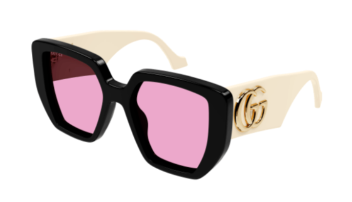 Gucci GG 0956S 002 Black/Ivory Oversized Square Women's Sunglasses - Luxury Fashion Sunglasses for Women, UV Protection, Trendy Square Frame - Perfect for Beach, Driving & Summer Outfits