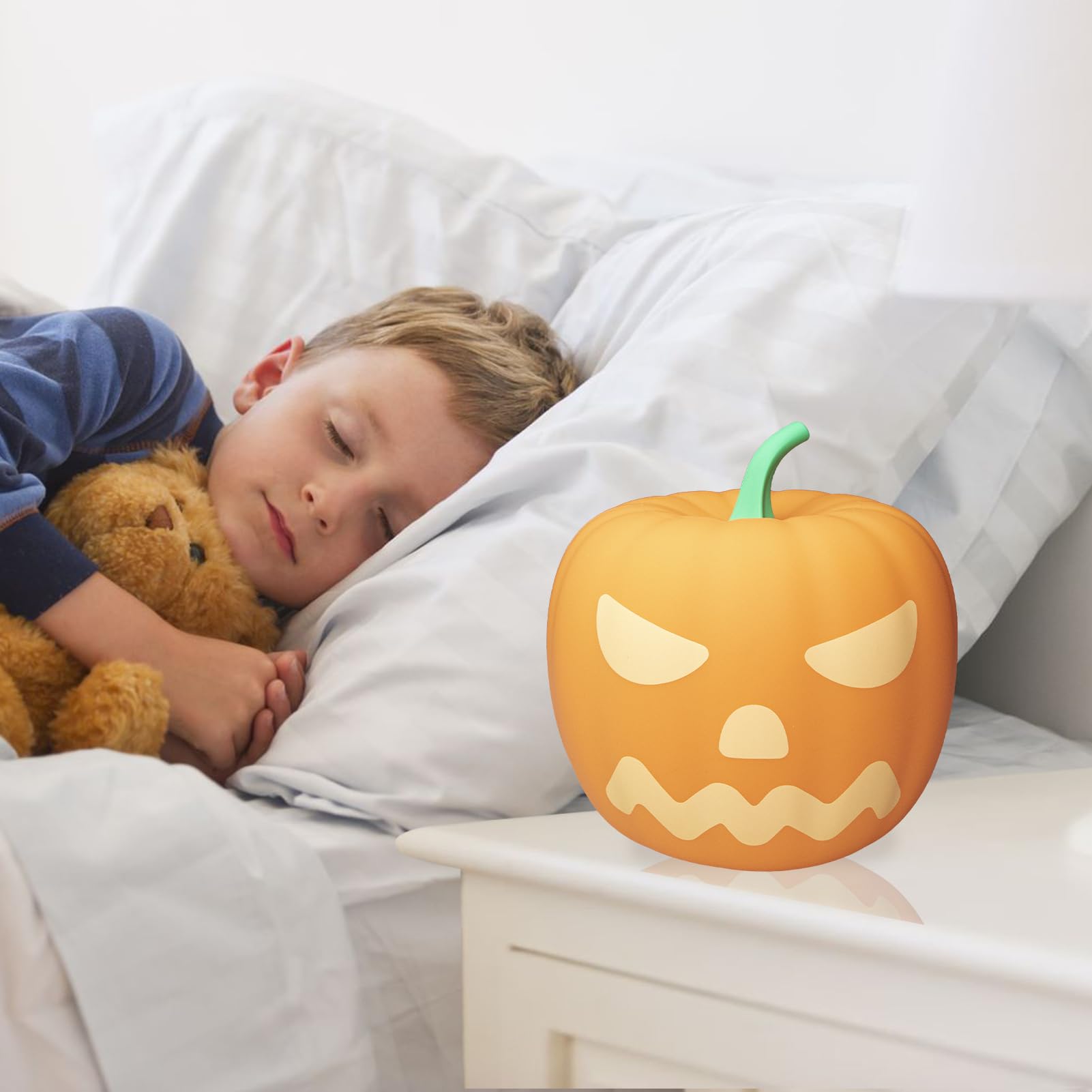 Halloween Themed Silicone Tap Night Light with Motion Sensor - Dimmable Bedside Lamp for Kids & Adults, Perfect for Bedroom Decor, Nursery, Bathroom, and Hallway Nightlight Use