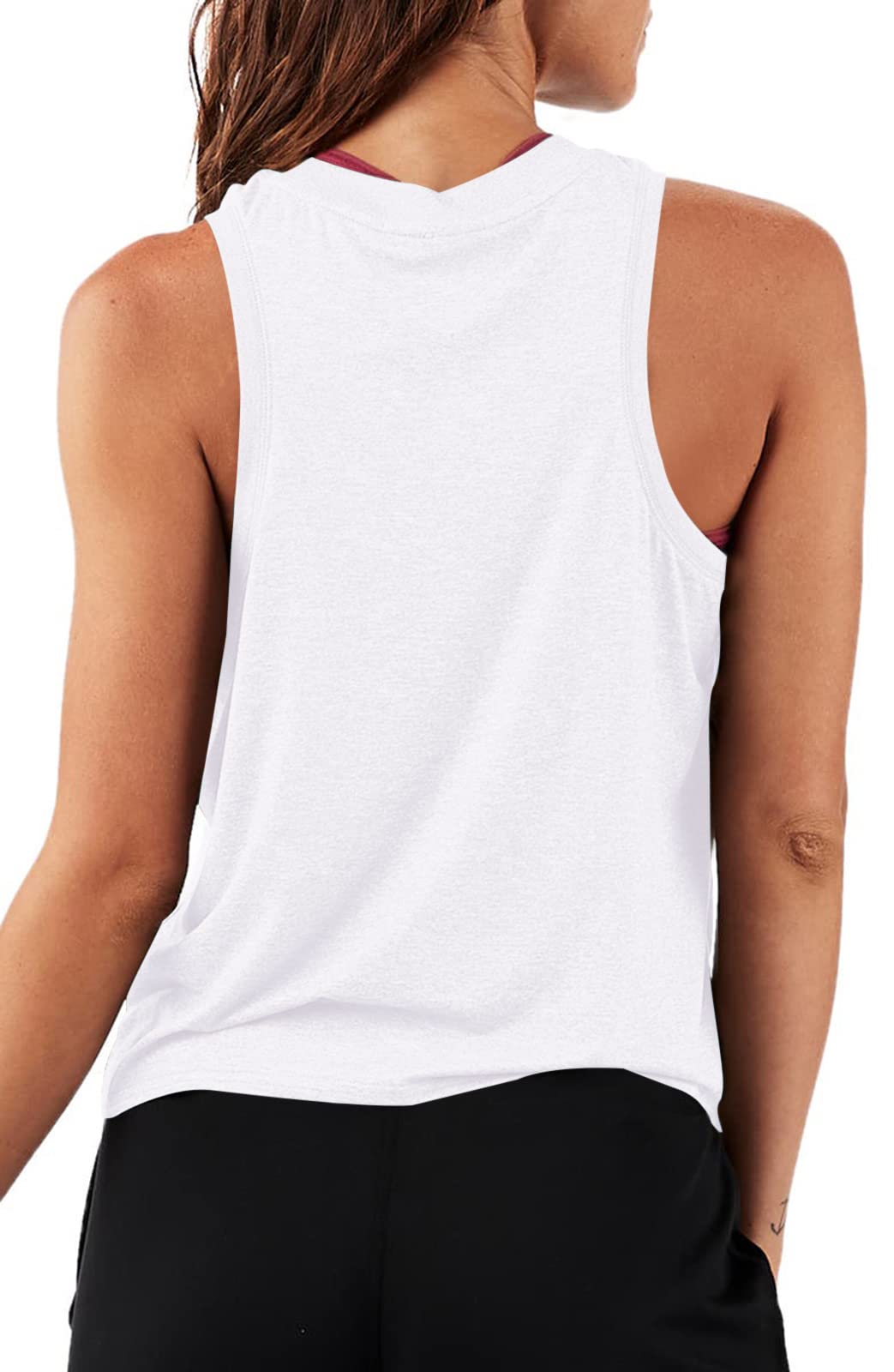 LASLULU Women's Sleeveless Crop Tops - Halter Neck Workout Tank Top for Yoga, Running & Gym | Breathable Athletic Shirts | Summer Muscle Tees for Women