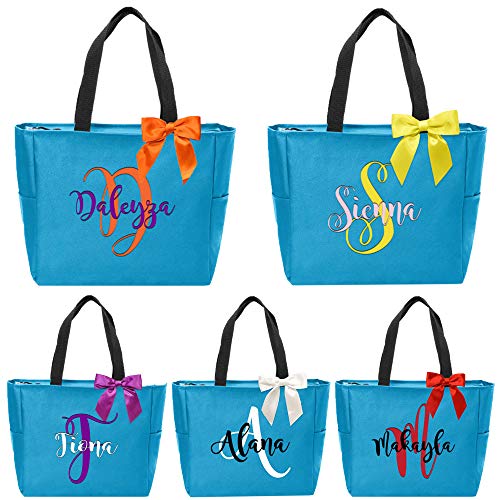 Custom Turquoise Top Handle Tote Bag for Women - Personalized Gift & Fashion Accessory | Perfect for Work, Shopping & Beach Outings