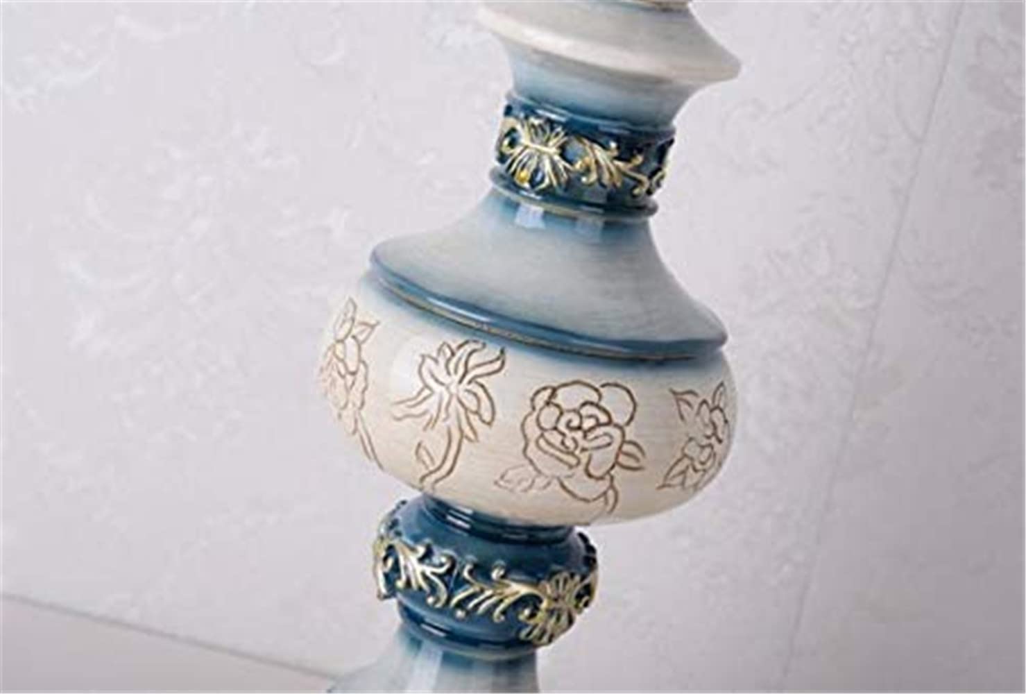 Tiffany European Style Classical Table Lamp - Retro Fabric Bedside Lamp with Princess Style & Creative Spherical Resin Body | Perfect for Bedroom, Living Room, Office & Study Desk Decor