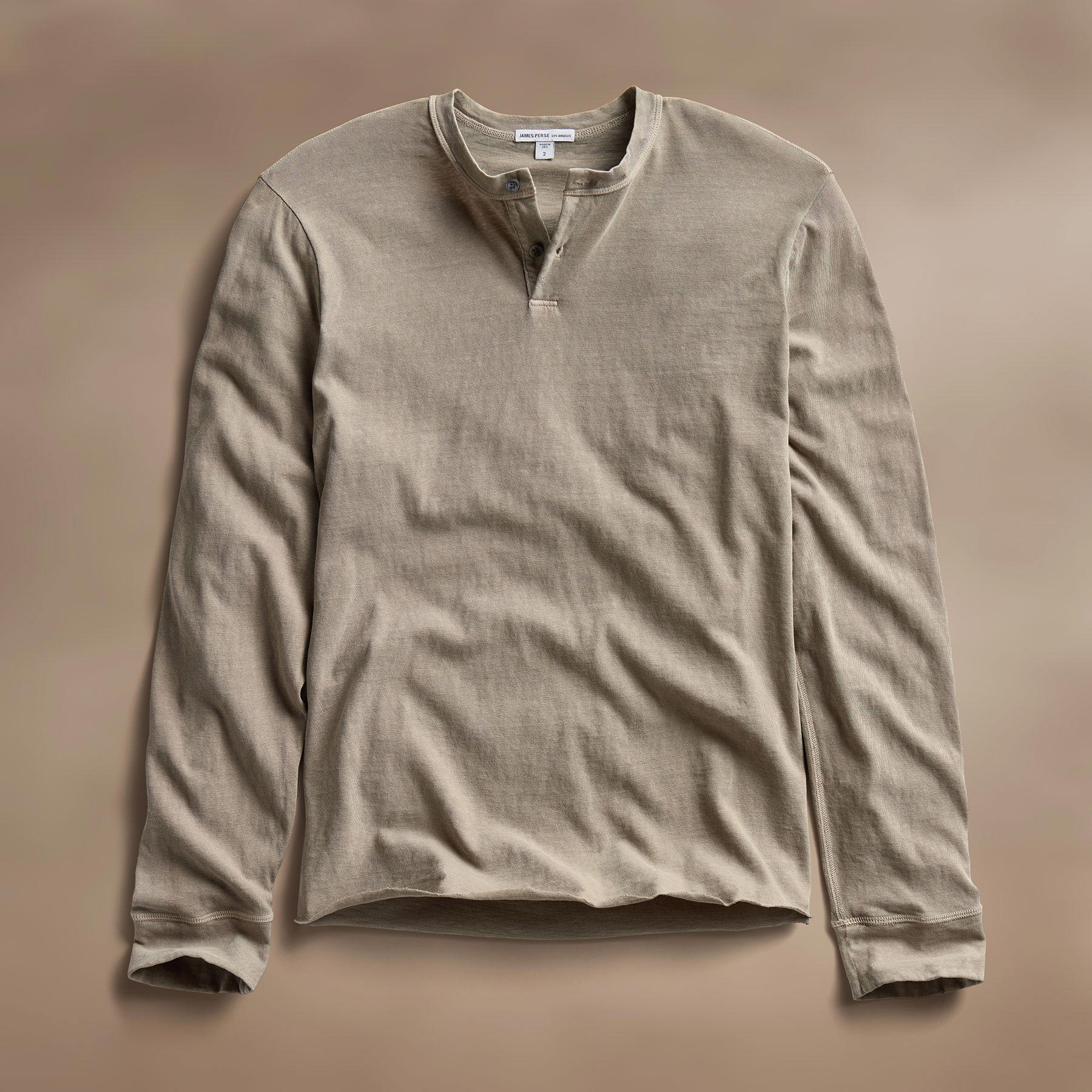 Men's Slub Jersey Henley Shirt - Soft Vintage Style Overcast Pigment Tee for Casual Wear & Everyday Outfits