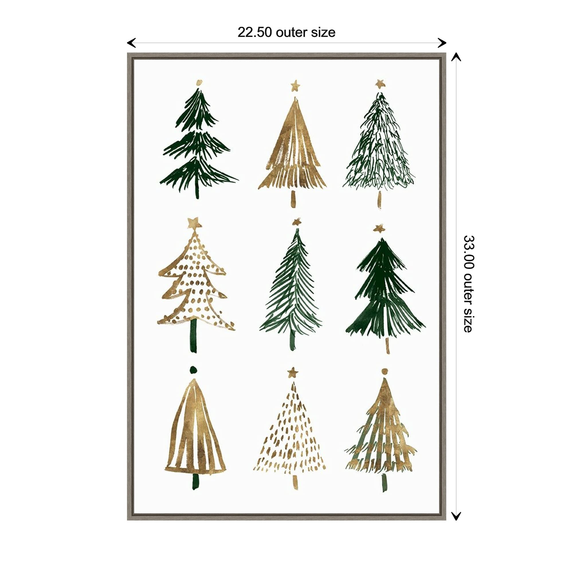 Amanti Art Framed Canvas Wall Art - 33x23 Evergreen Trees II by Isabelle Z, Rustic Farmhouse Decor, Large Framed Poster Painting for Living Room, Bedroom, Bathroom | Perfect for Holiday Decorations, Housewarming Gifts & Cozy Home Styling
