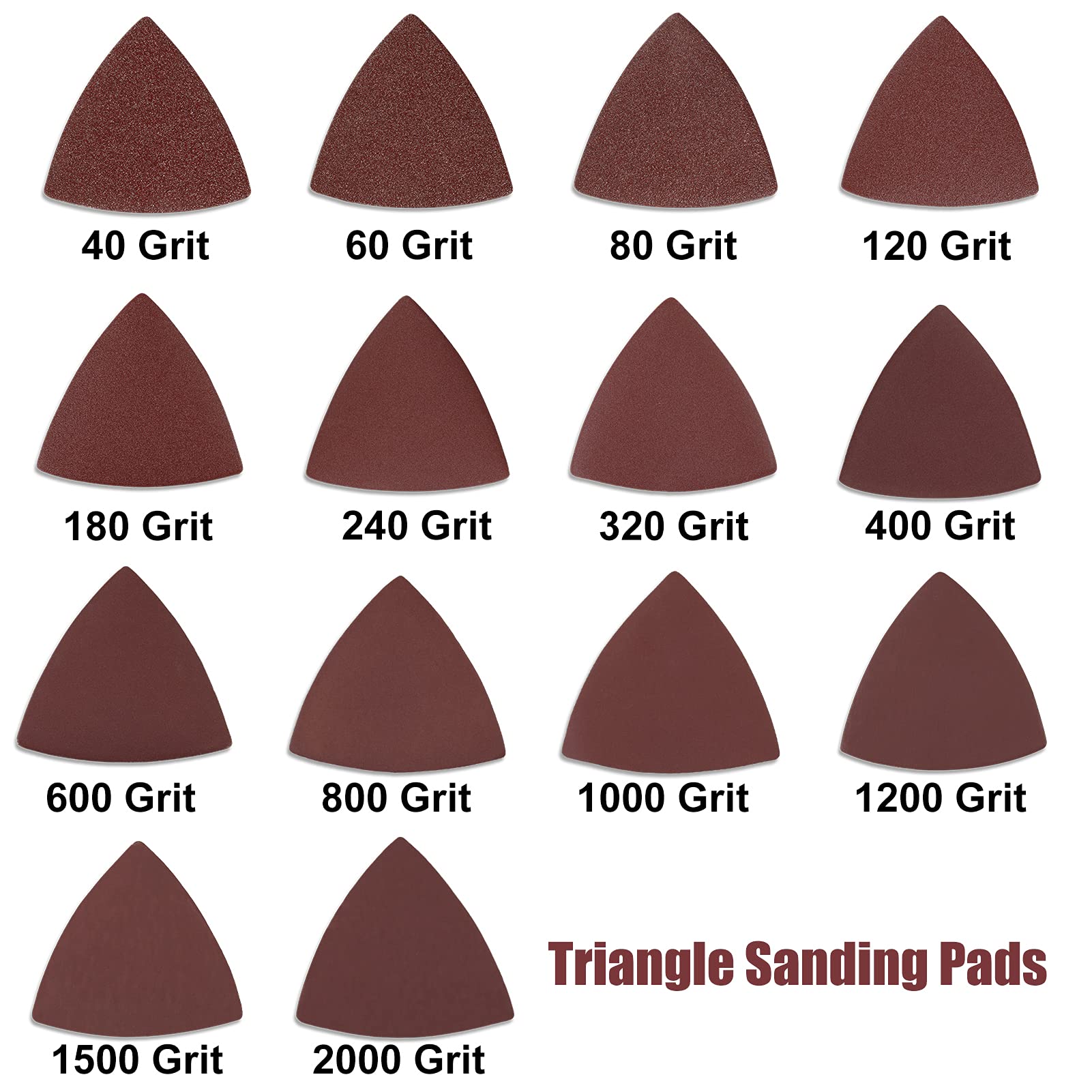 30 Pcs 3-1/8 Inch (80mm) 600 Grit Triangle Sanding Pads for Oscillating Multi-Tool - No Hole Hook & Loop Sandpaper for Wood, Metal Polishing & DIY Projects - Perfect for Detail Sanding, Furniture Refinishing & Crafting