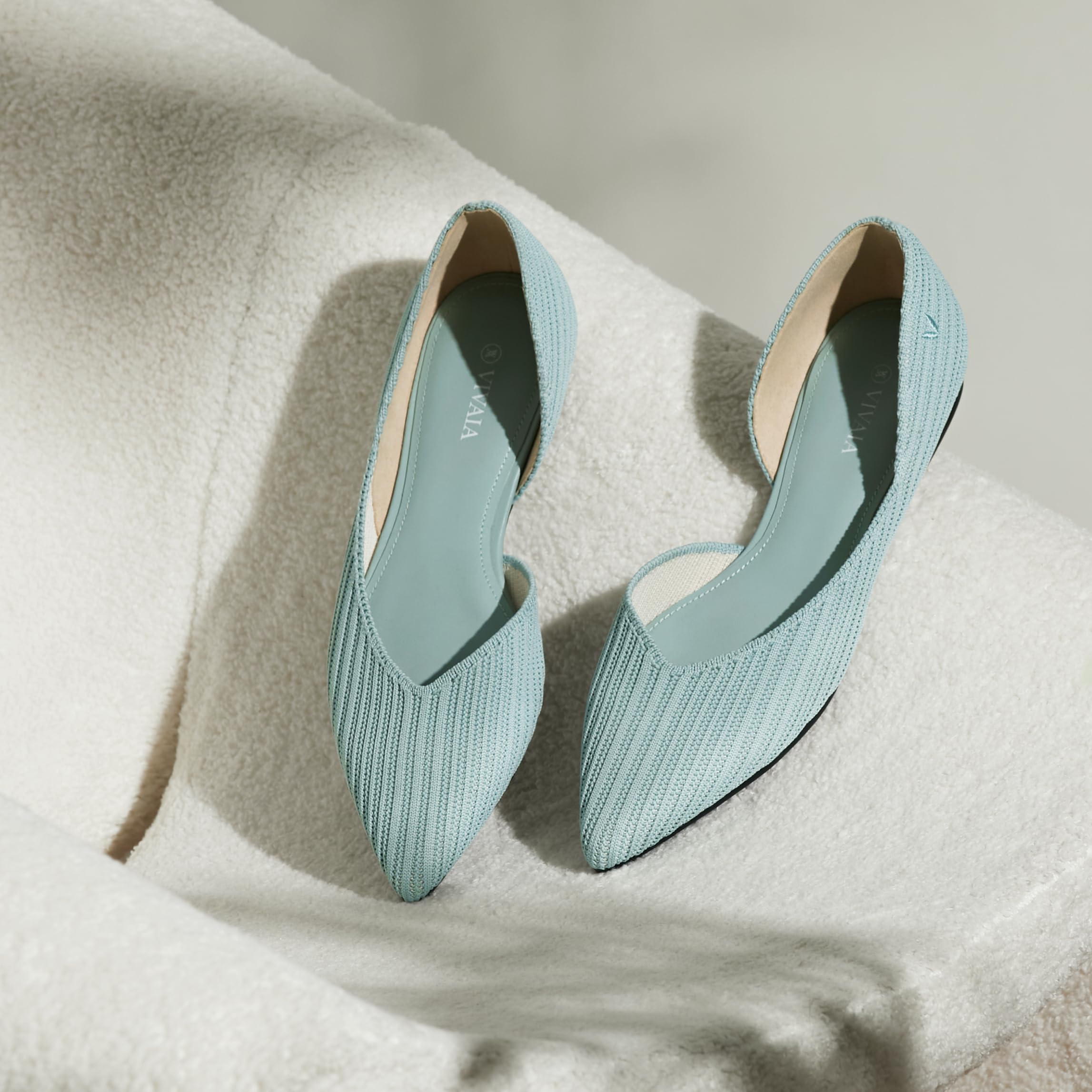 VIVAIA Melia Women's Flats - Breathable Slip-On Ballet Shoes with Pointed Toe | Machine Washable & Comfortable for Work, Travel & Everyday Wear