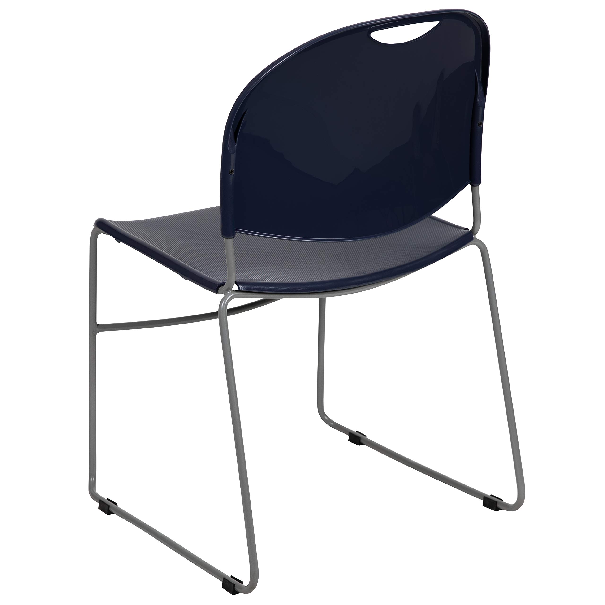 5 Pack Navy Blue Ultra-Compact Stackable School Chairs - Office Guest Chairs, Student Chairs for Classroom, Dormitory & Conference Room Use