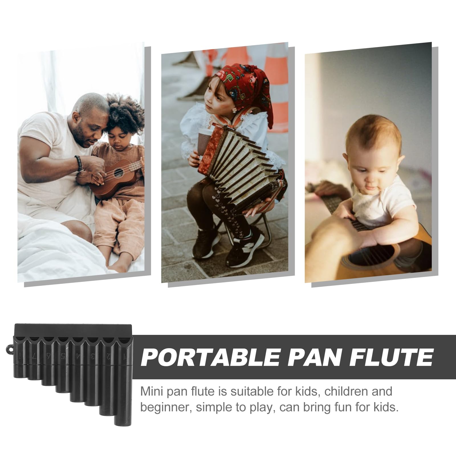 8 Mini Pan Flute - Professional Beginner Panpipes for Kids & Adults - Traditional Woodwind Musical Instrument for Learning, Practice & Performance - Perfect for Gifts, School, Travel & Outdoor Activities