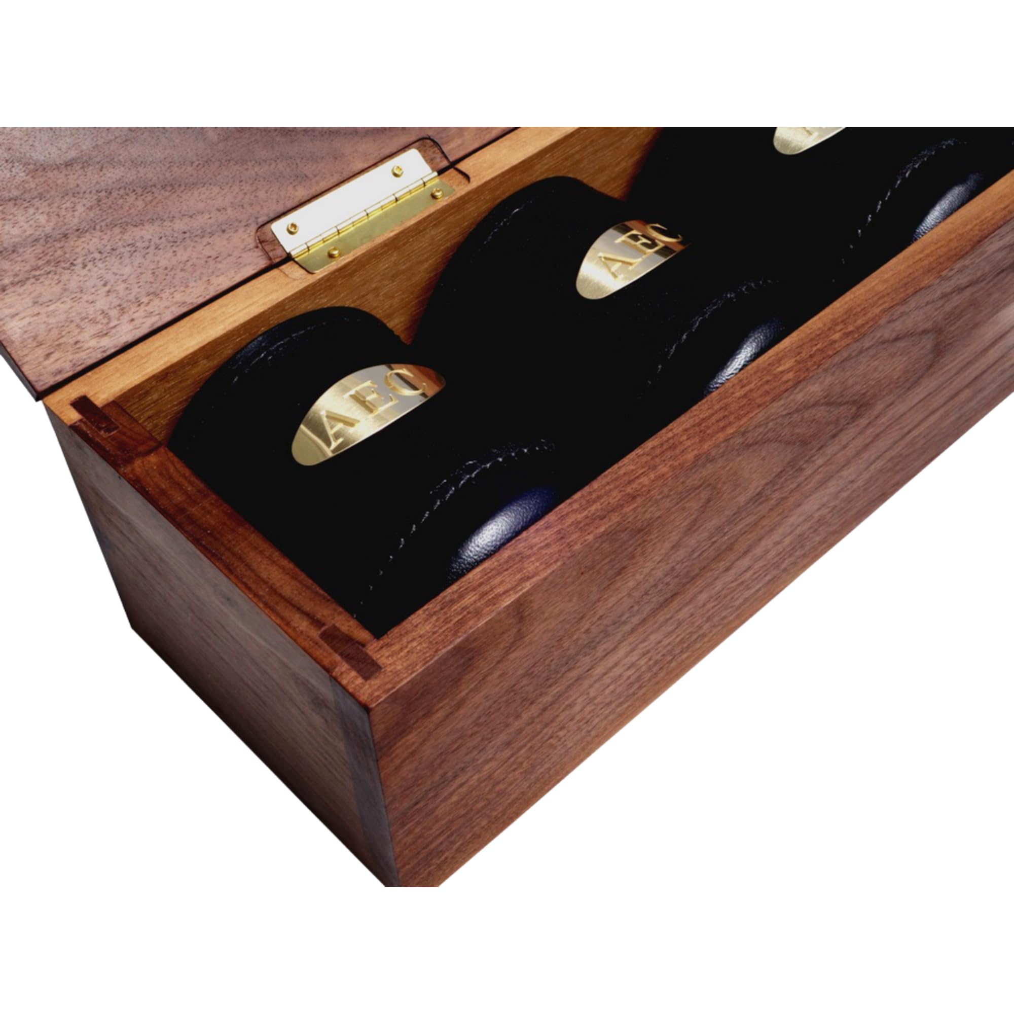 Premium Leather Dice Cup Set with 30 Dice & Game Book - 6 Professional Dice Cups in Walnut Case for Yahtzee, Farkle, Liar's Dice & Bar Party Games - Personalized Brass Plates - Perfect for Casino Nights, Family Game Nights & Pub Entertainment