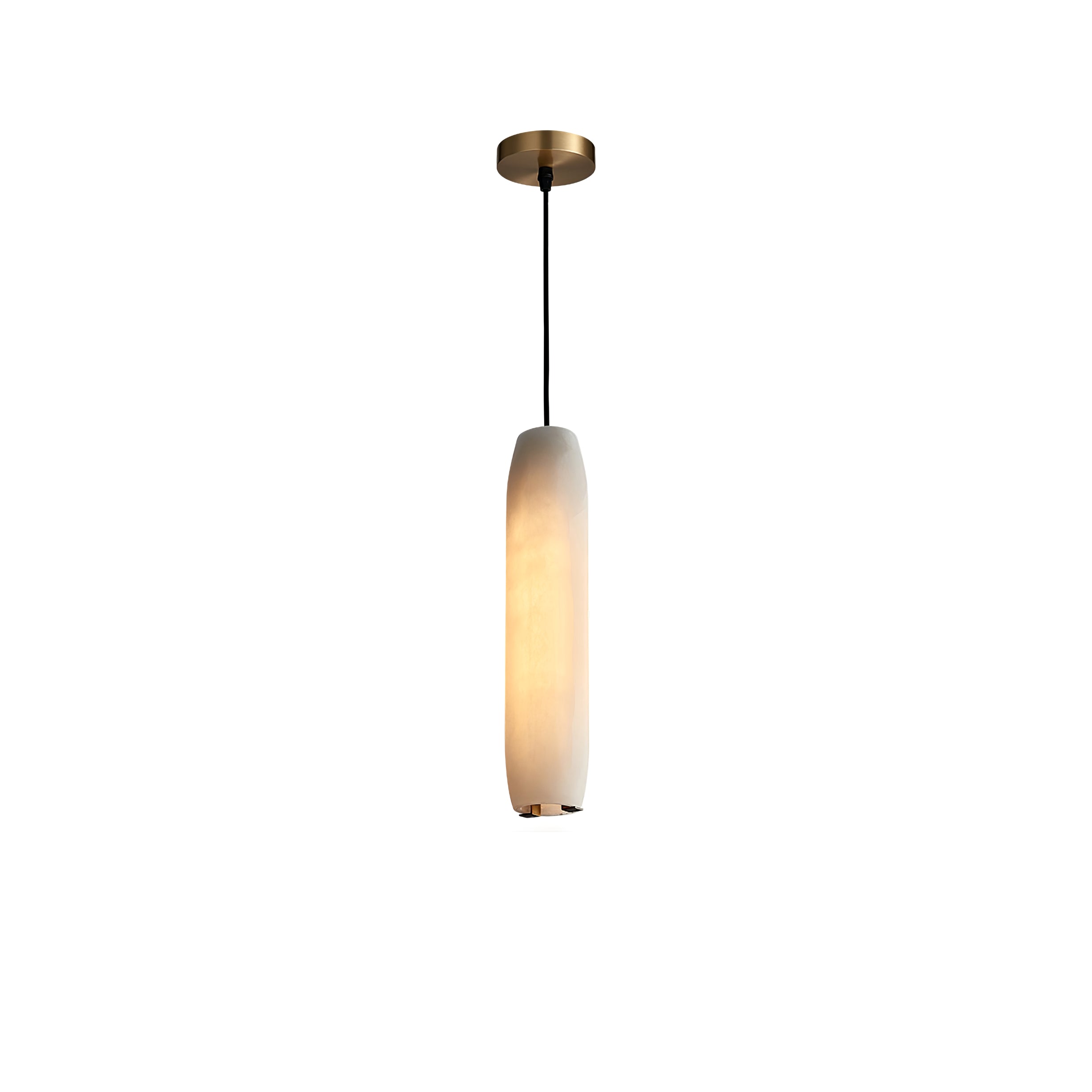Elegant Marble Flute Pendant Light - Modern Minimalist Ceiling Fixture for Dining Room, Kitchen Island & Bedroom Decor