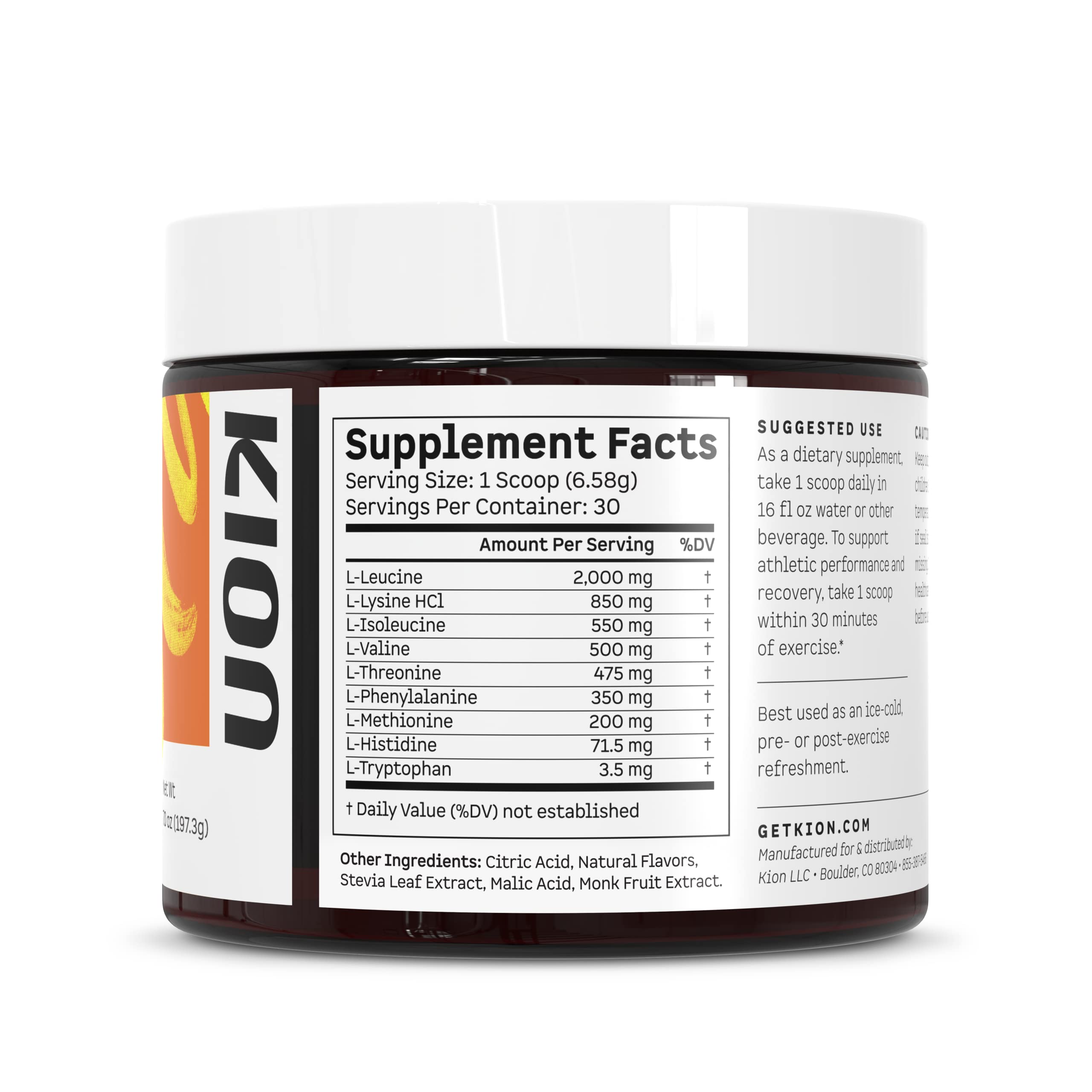 Kion Aminos Essential Amino Acids Powder - 30 Servings, Mango Flavor | EAA & BCAA Supplement for Muscle Recovery, Energy Boost & Workout Performance | No Caffeine, Vegan Friendly | Pre-Workout & Post-Workout Nutrition for Athletes & Fitness Enthusiasts