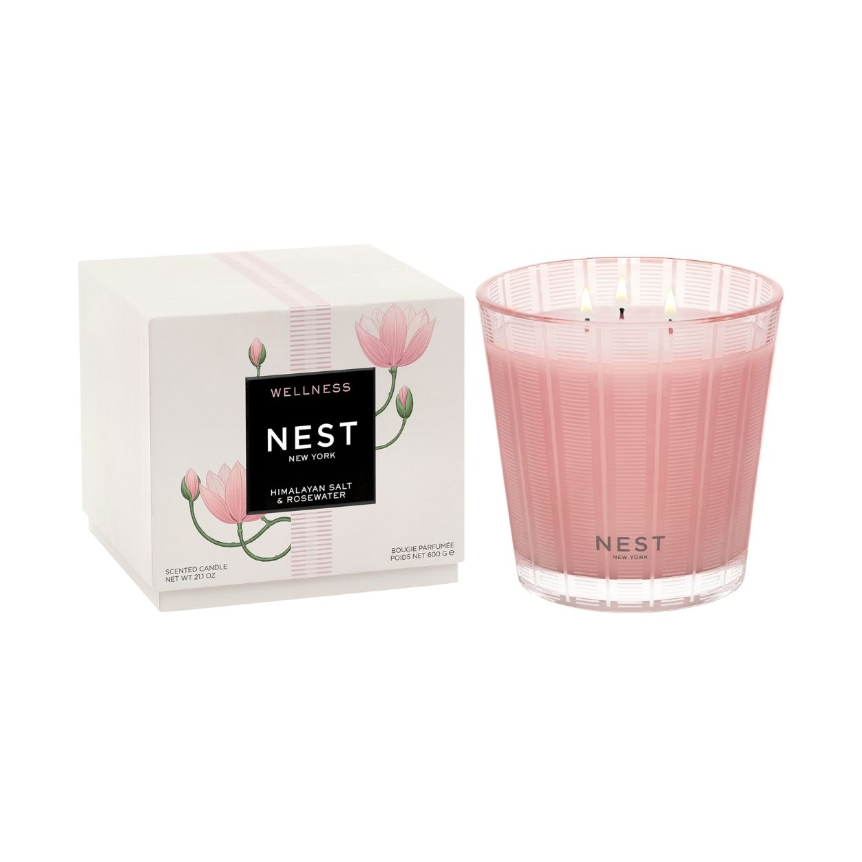 Himalayan Salt & Rosewater Scented Candle - Natural Aromatherapy for Relaxation, Meditation & Home Decor - Perfect for Spa, Yoga & Bedroom Ambiance