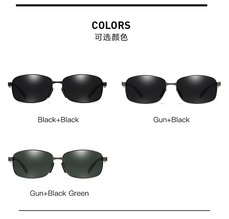 Aidien Men's Semi-Rimless Alloy Aluminum Magnesium Frame Sunglasses 7755 - Lightweight & Durable for Outdoor Sports, Driving & Fashion