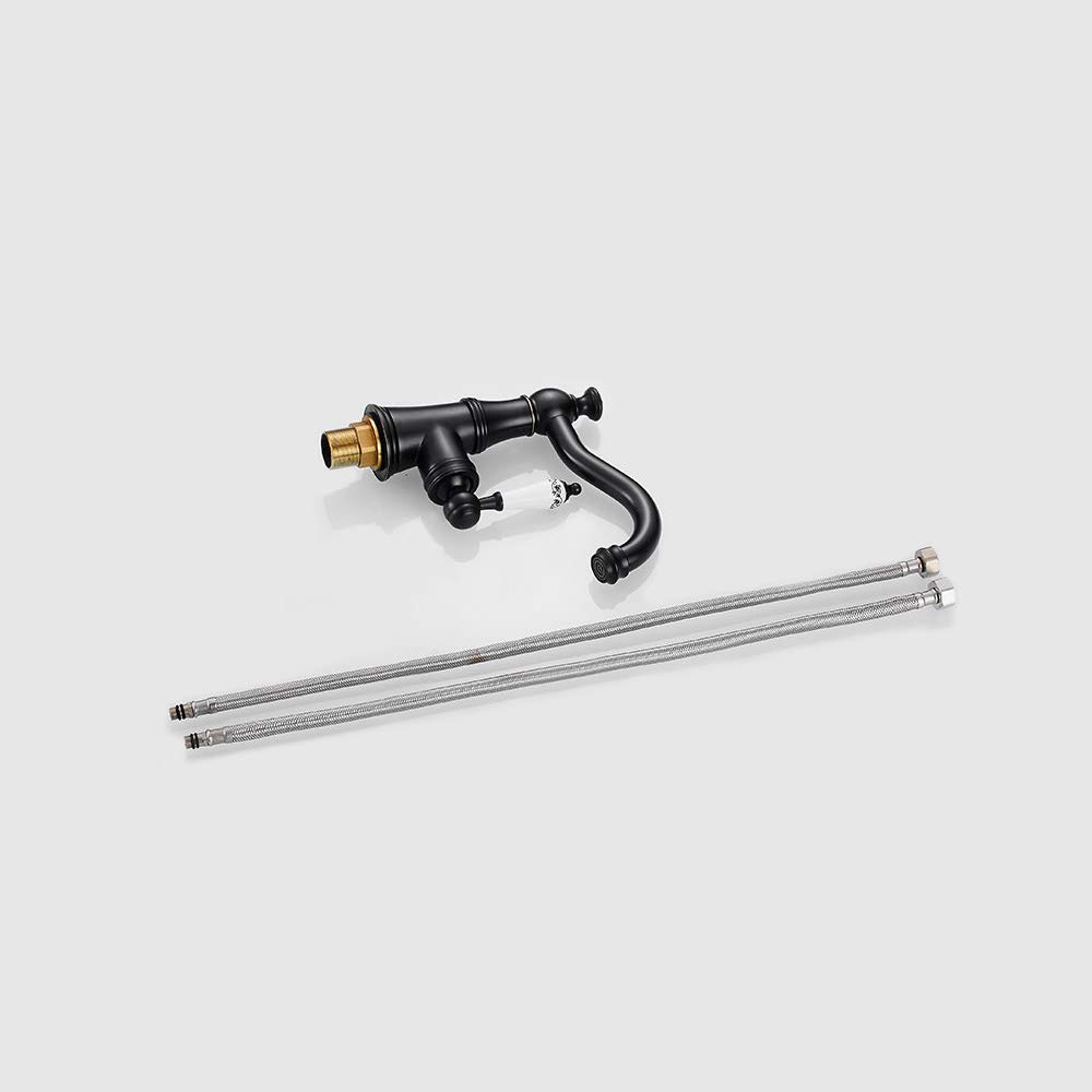 Single Handle One Hole Bathroom Sink Faucet - Oil Rubbed Bronze Deck Mount Basin Mixer Tap for Lavatory (Model FC1024) | Perfect for Modern Home, Hotel & Restaurant Bathrooms
