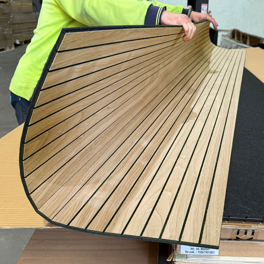 WOODFLEX Flexible Acoustic Wood Slat Wall Panel - Oak Veneer 2700mm x 600mm Slim Design for Home Theater & Office Soundproofing