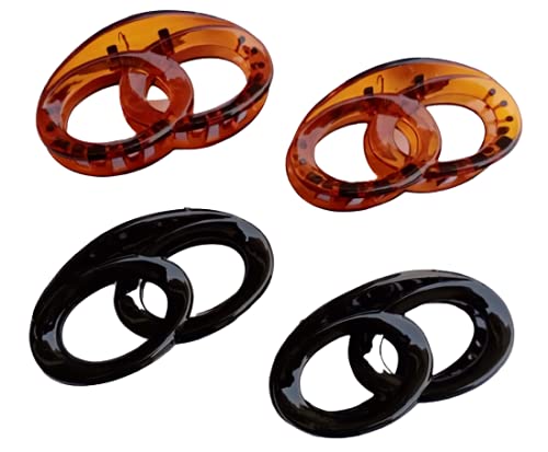 9SR SELECTION Korean Transparent Lightweight Hair Claw Clips for Women & Girls - 4 Pack (Black & Brown) | Perfect for School, Work, Gym & Everyday Hairstyles