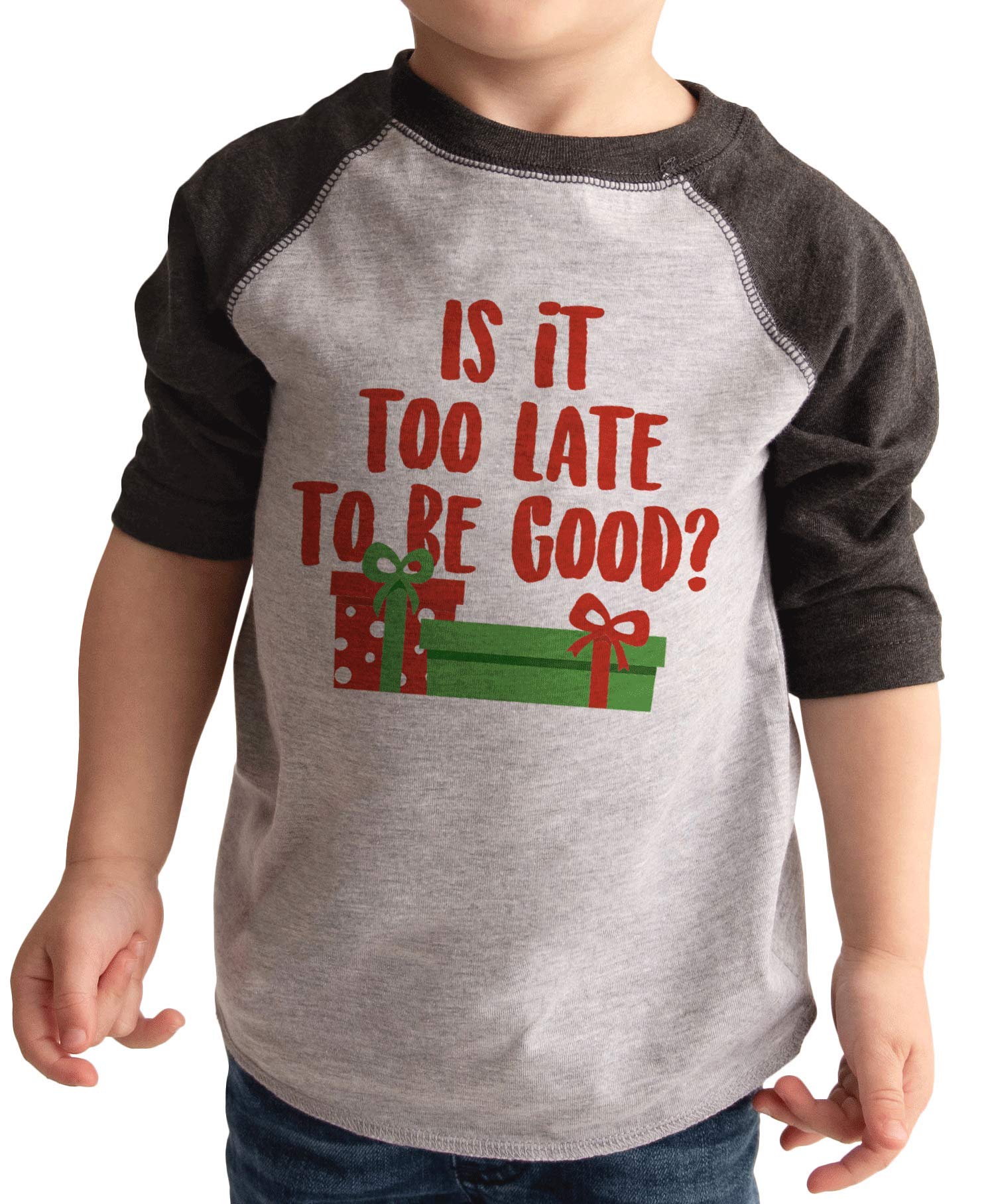 7 Ate 9 Apparel Kids Funny Christmas T-Shirt - Grey Holiday Graphic Tee for Boys & Girls - Perfect for Family Photos, School Parties & Festive Gatherings