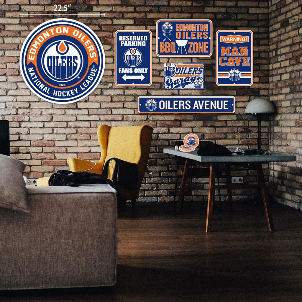Edmonton Oilers 7-Piece Ultimate Fan Sign Set - Official NHL Team Merchandise for Home Games, Parties & Sports Decor