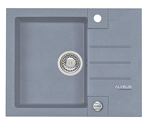 Alveus 30-Inch Single Bowl Granite Composite Kitchen Sink with Stainless Steel 4213004 - Perfect for Modern Homes & Restaurant Prep Stations