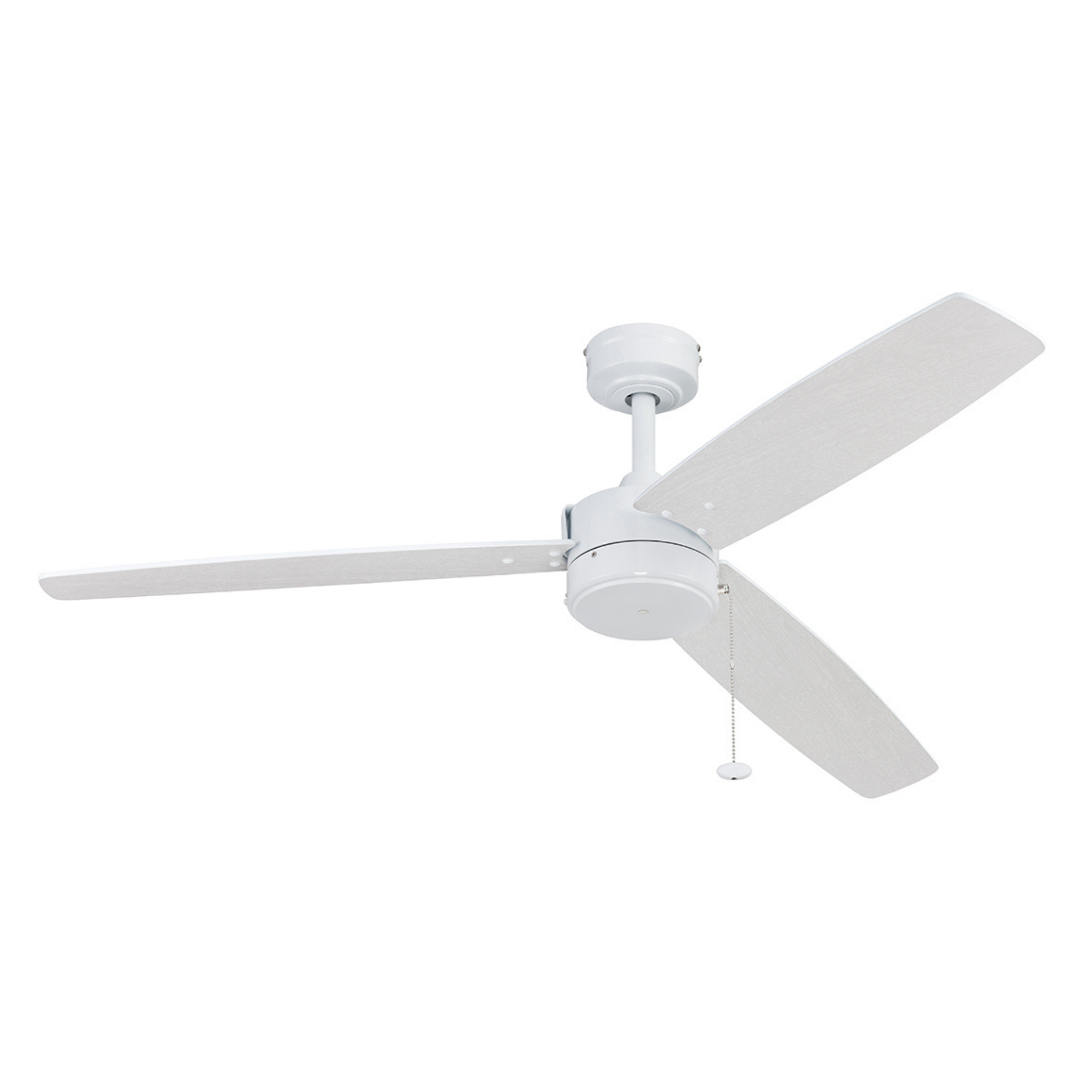 52 Inch Bright White Indoor/Outdoor Ceiling Fan with Pull Chain - Perfect for Living Room, Bedroom, Patio & Covered Porch