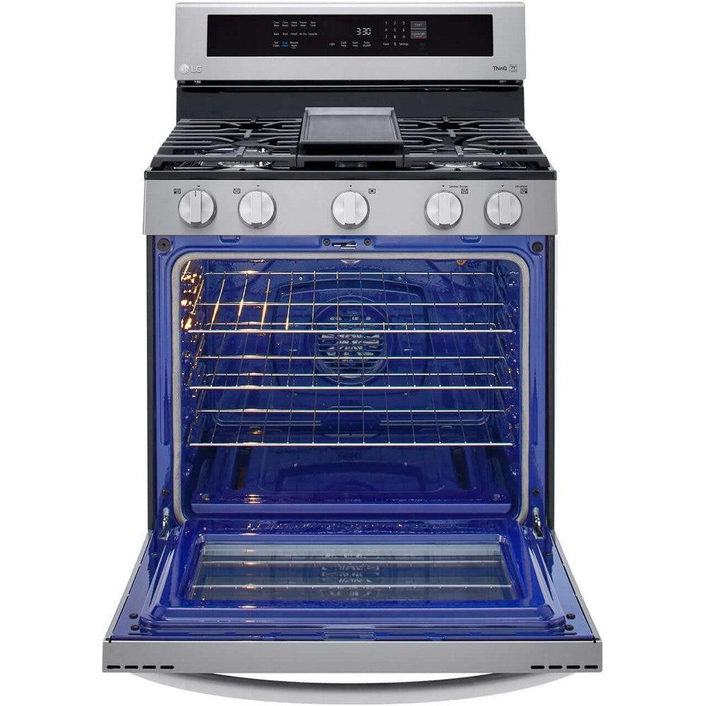 LG LRGL5825F 30-inch 5.8 Cu. Ft. Smart Gas Convection Range with AirFry & InstaView - Stainless Steel | Professional Kitchen Appliance for Baking, Roasting & Air Frying | Perfect for Home Chefs & Modern Kitchens