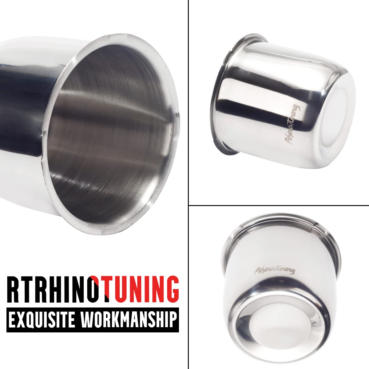 RTRHINOTUNING 3.27 Inch Wheel Center Caps - Stainless Steel Push Through Hub Covers for Truck & Trailer Wheel Rims (Set of 4) - Durable Replacement Accessories for Off-Road Vehicles & Commercial Trailers