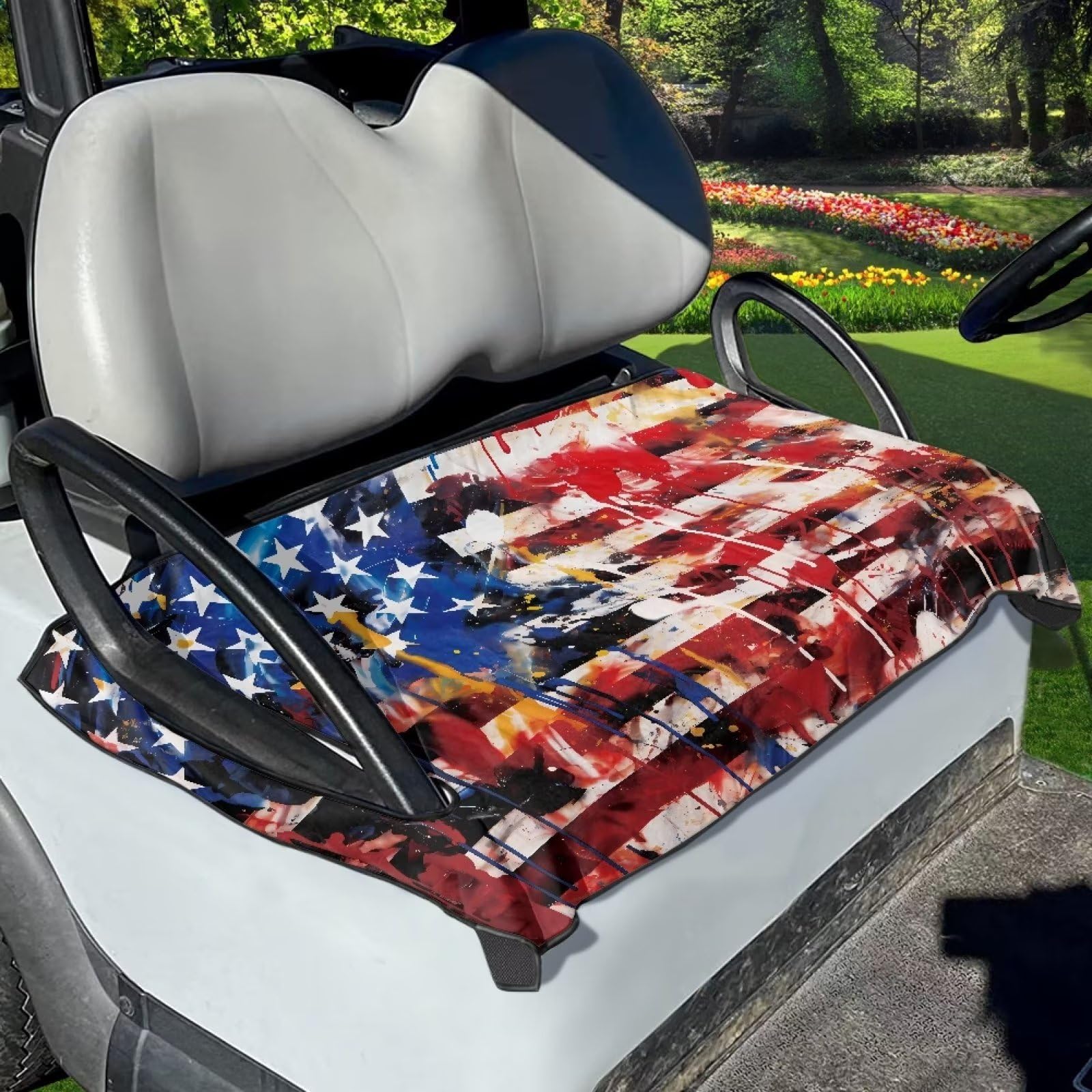 Premium Microfiber Golf Cart Seat Covers - Universal Fit for 2-Person Club Cars & Golf Carts | Machine Washable, Water-Resistant Seat Protectors | Perfect for Golf Courses, Resorts & Outdoor Adventures