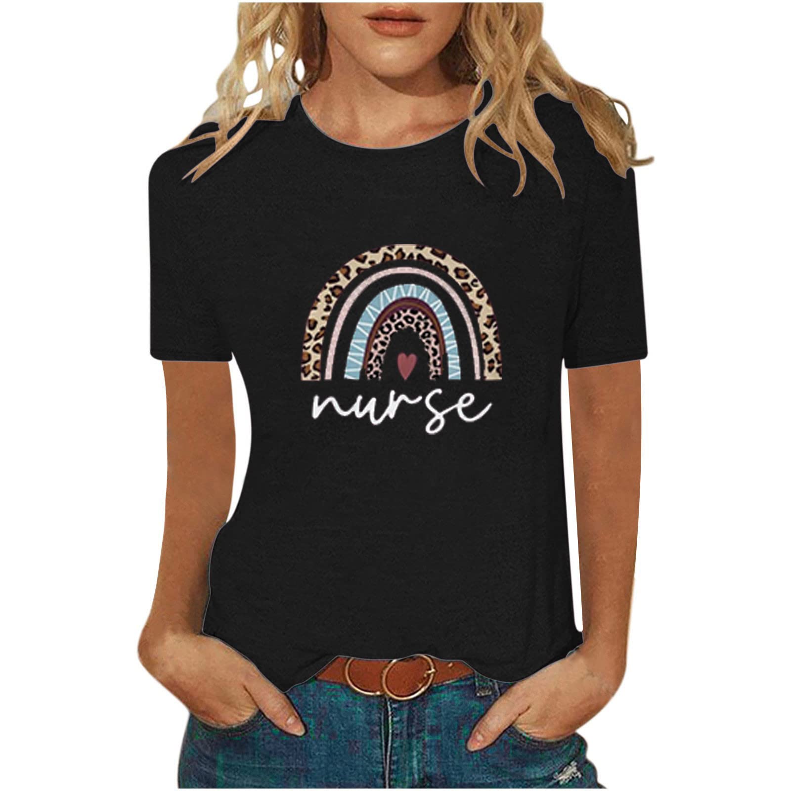 Women's Funny Printed Summer Tunic Tops - Casual Fit Tee Shirts & Blouses for Women | Perfect for Beach Outings, Vacation Wear & Everyday Casual Style