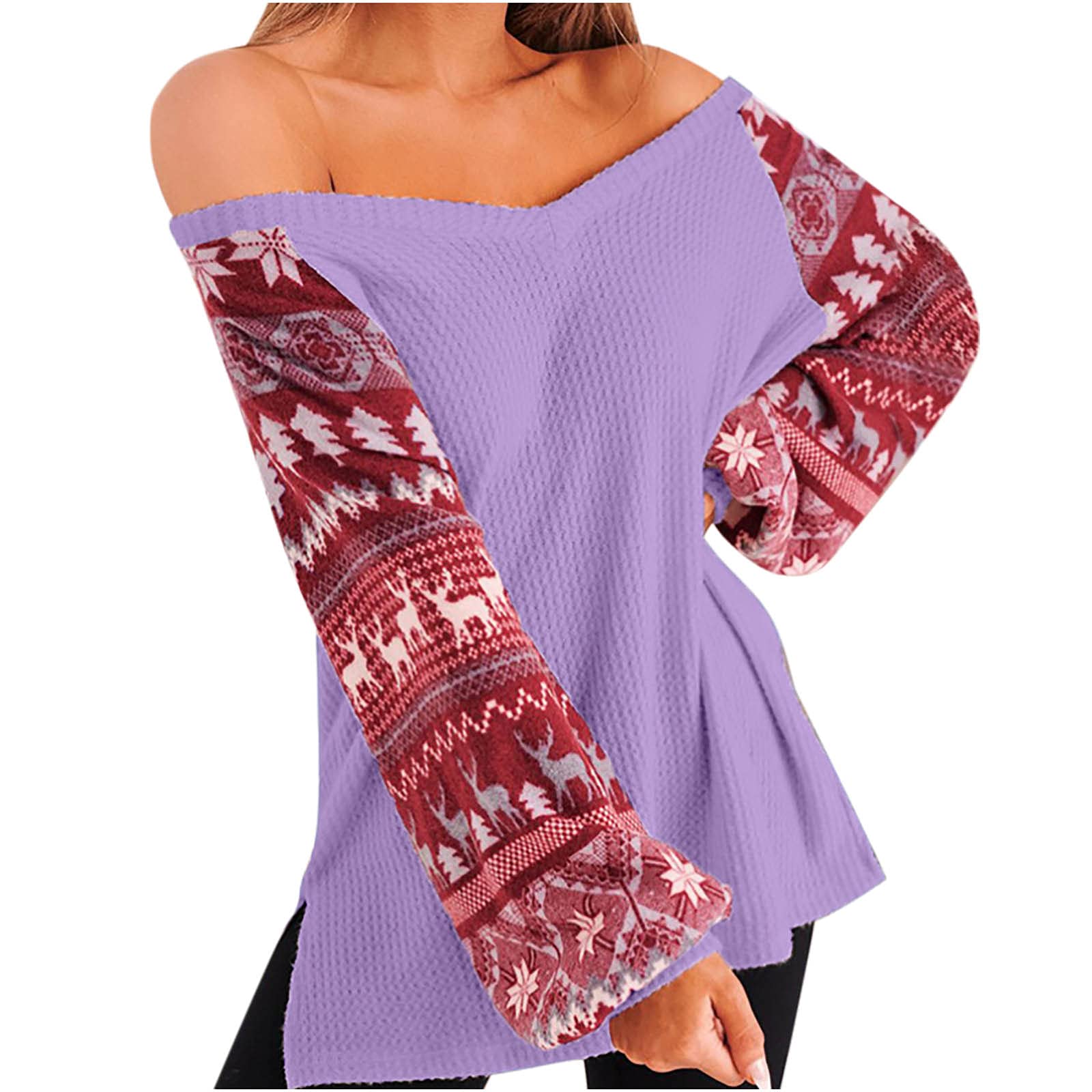 Women's Oversized Off-Shoulder Waffle Knit Sweater - Cable Knit Pullover Jumper Blouse Top for Casual Wear, Date Nights & Fall Fashion
