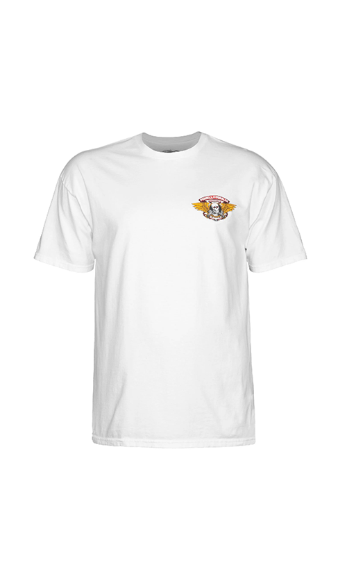 Powell Peralta Winged Ripper Men's Graphic T-Shirt - White Cotton Tee for Skateboarding & Streetwear Fashion