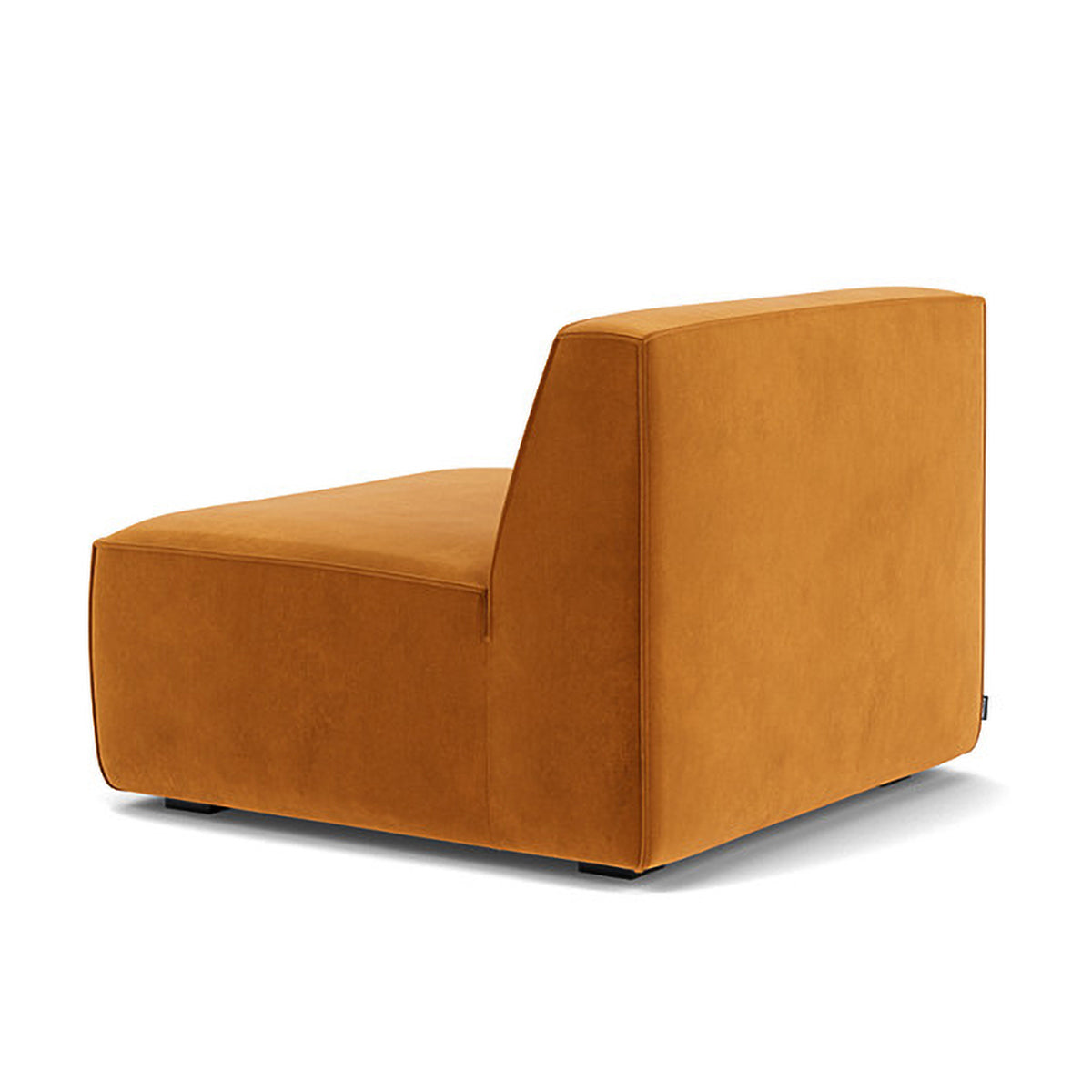 Luxury Dane Velvet Modular Armless 1-Seater Sofa - Modern Single Seater Chair for Living Room, Bedroom & Office - Soft Velvet Fabric, Space-Saving Design