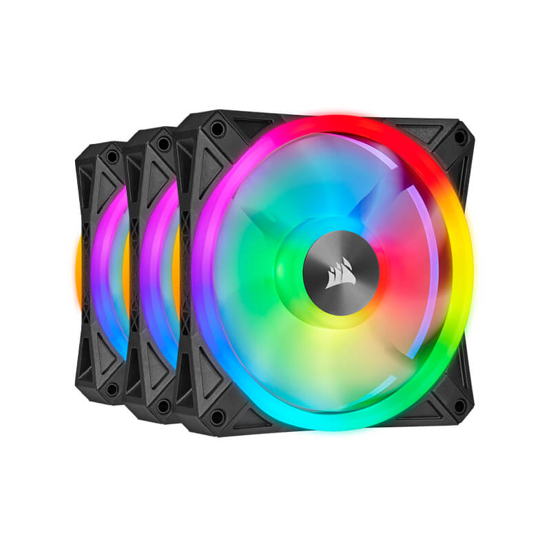 Corsair iCUE QL120 RGB 120mm PWM PC Cooling Fan - Triple Pack with Dynamic RGB Lighting for Gaming PC, Case Modding & Custom Builds