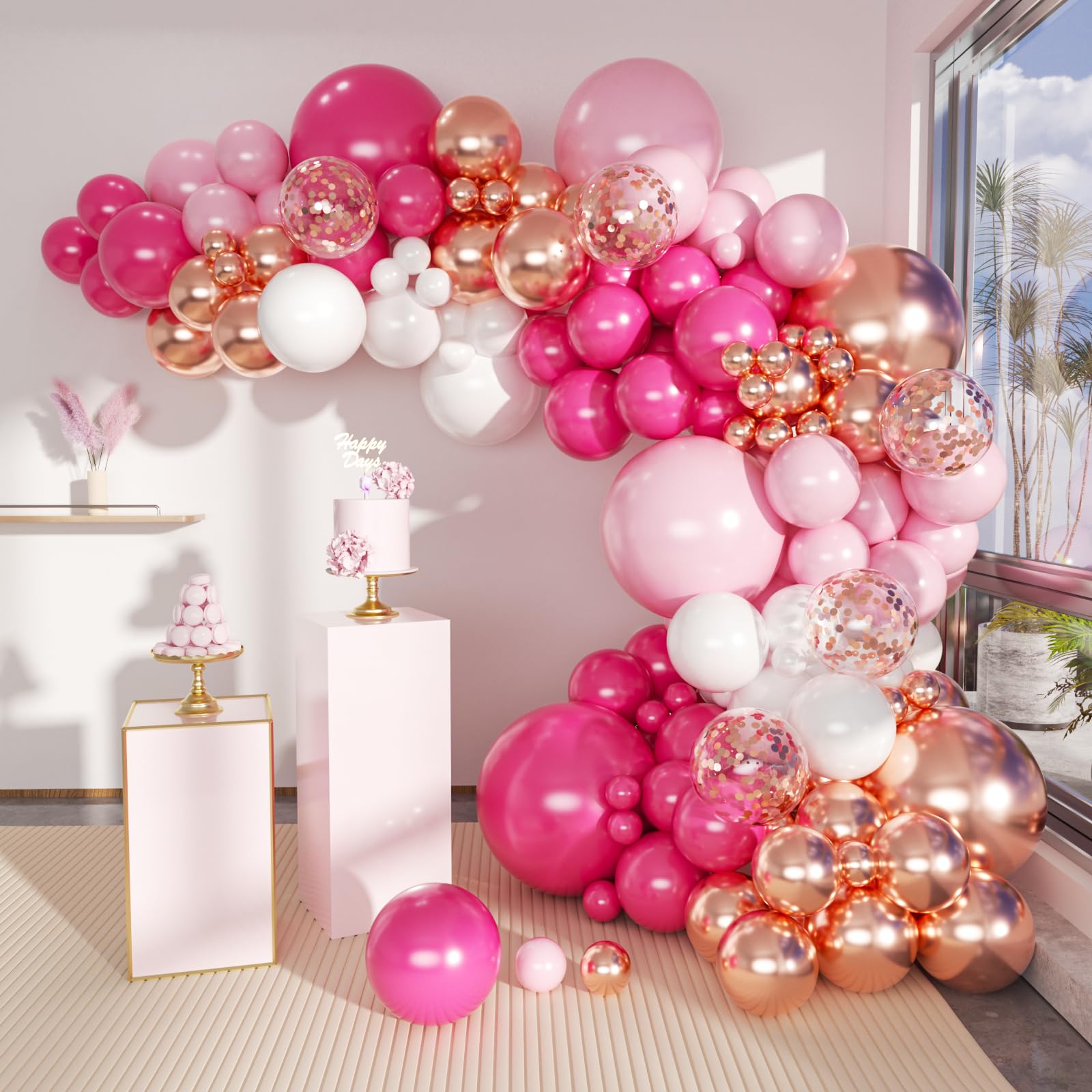 12 Inch Rose Gold Chrome Metallic Latex Balloons - 100 Pack Shiny Party Balloons for Birthday, Wedding, Baby Shower, Graduation, Halloween & Christmas Decorations | Perfect for Indoor/Outdoor Celebrations & Photo Backdrops